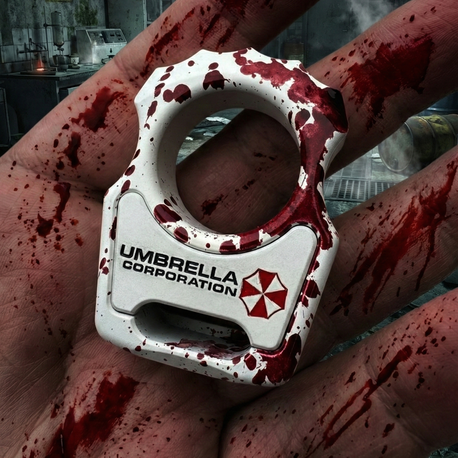 Swampy Alligator Biohazard Edition Cerakote Bottle Opener Keychain