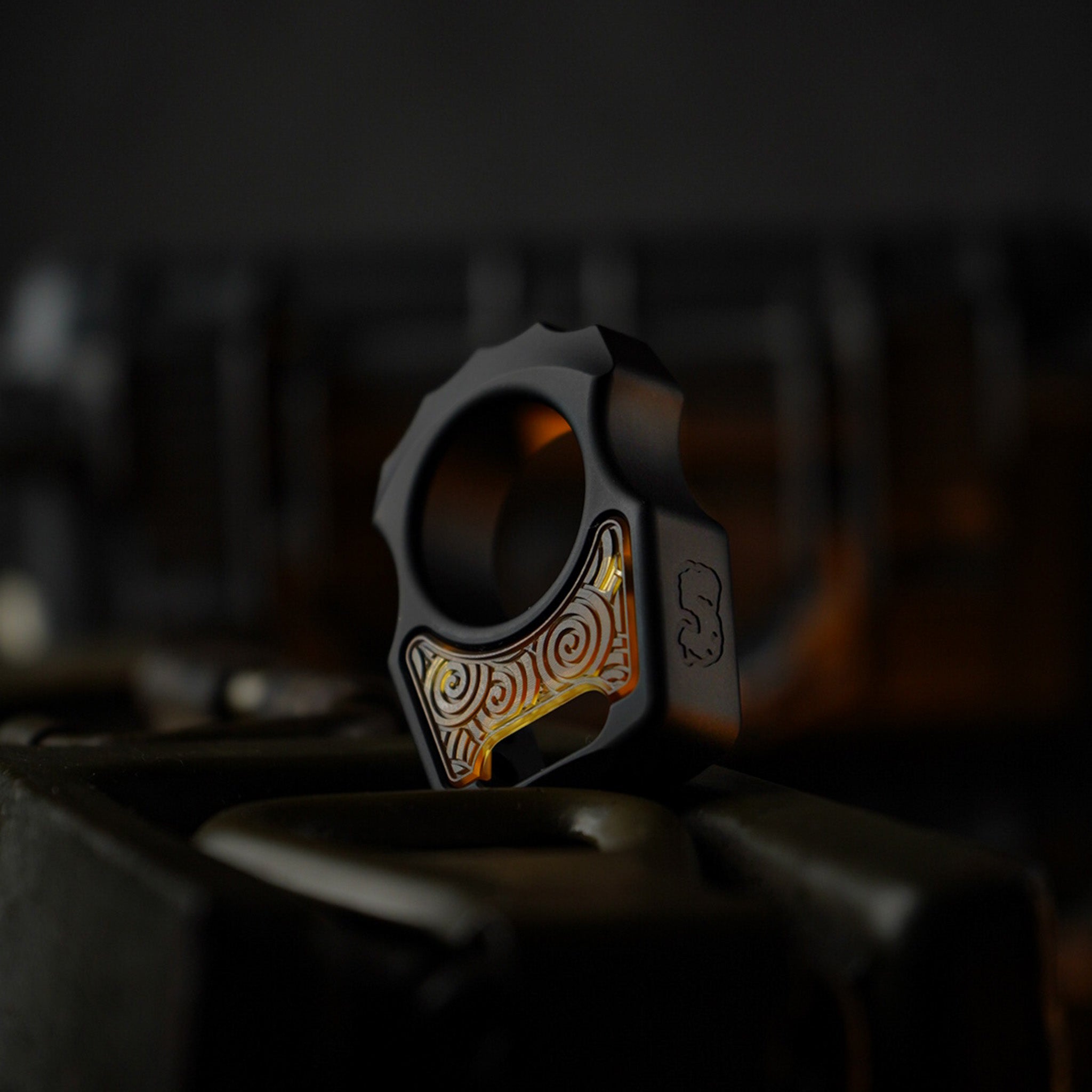 Set of Swampy Alligator EDC Bottle Opener Keychain & ULTEM Japanese Pattern Inlay