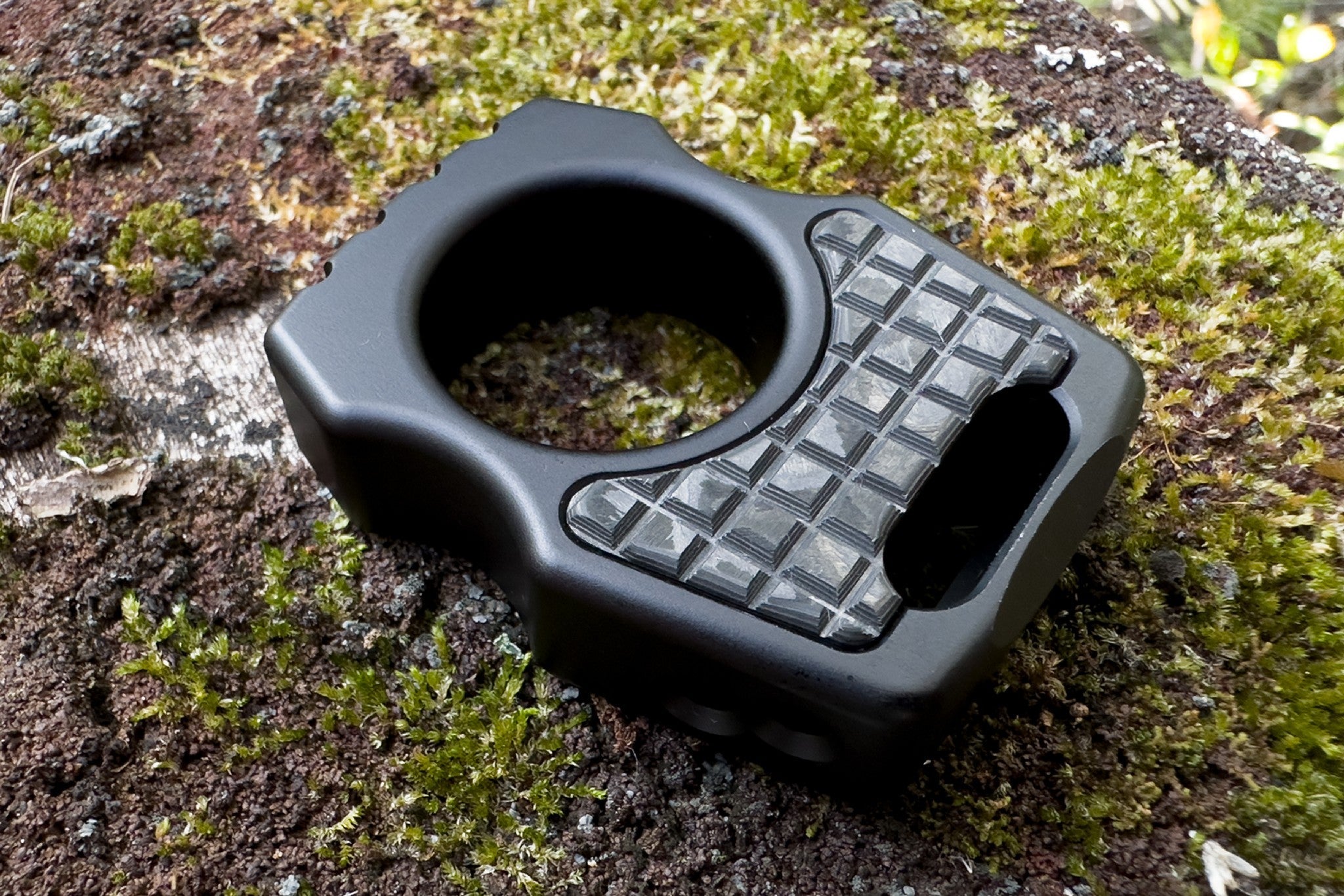 Carbon Fiber Black Camo Frag Pattern Inlay for Swampy Custom Keychains