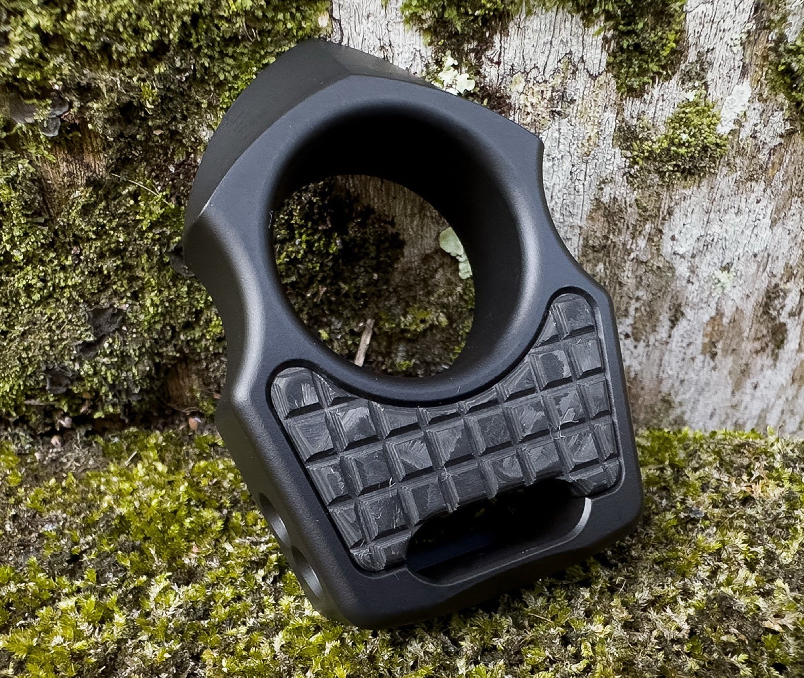 Carbon Fiber Black Camo Frag Pattern Inlay for Swampy Custom Keychains