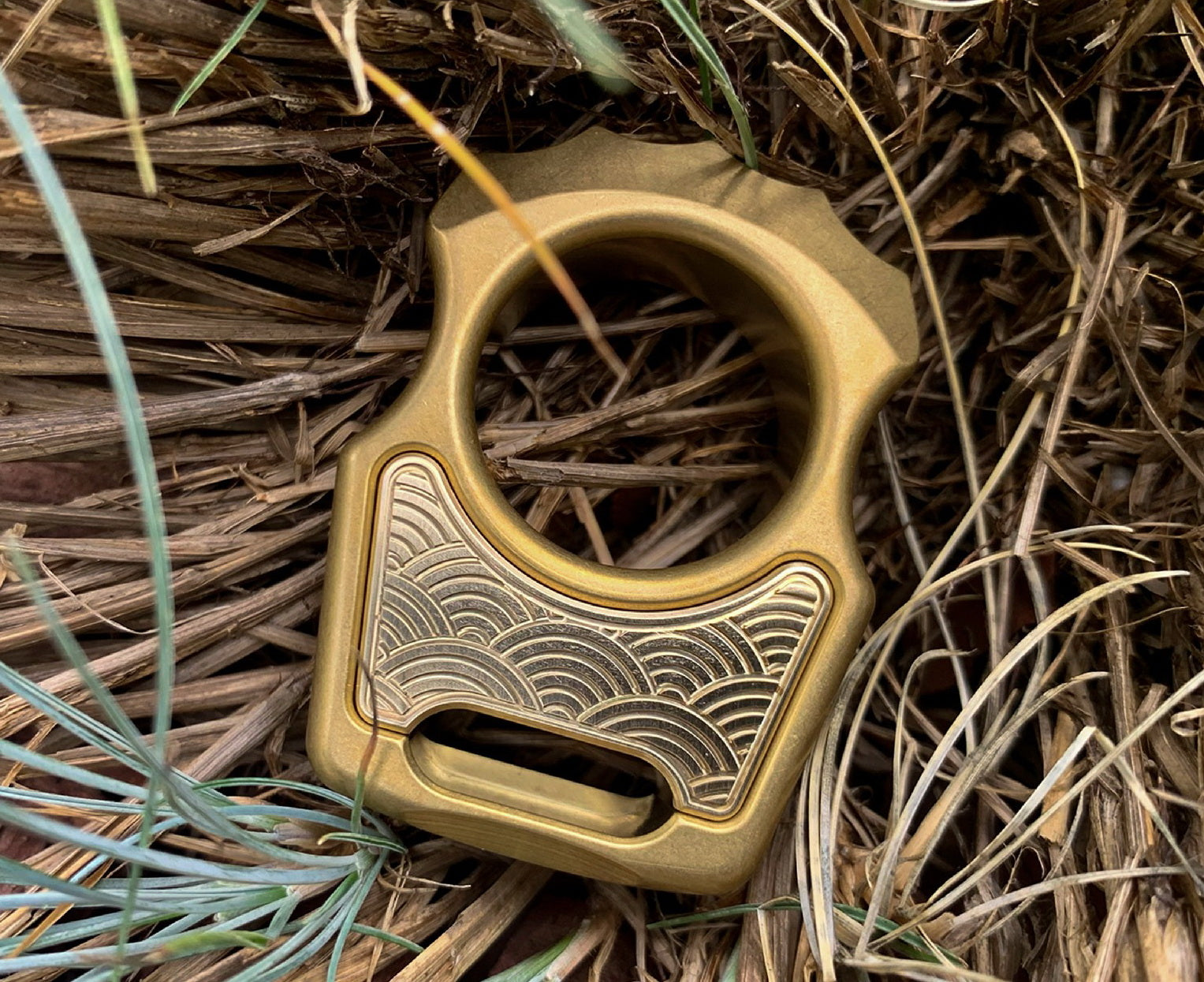Brass Seigaiha Inlay for Swampy Custom Keychains