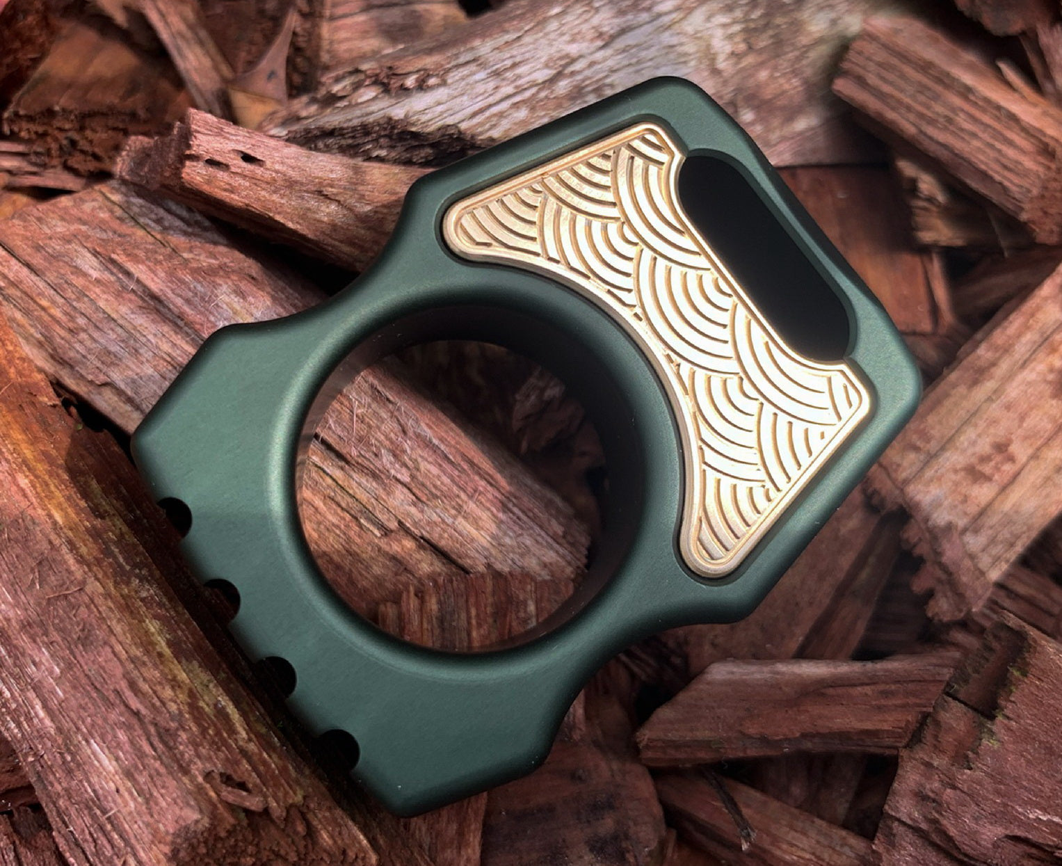 Brass Seigaiha Inlay for Swampy Custom Keychains