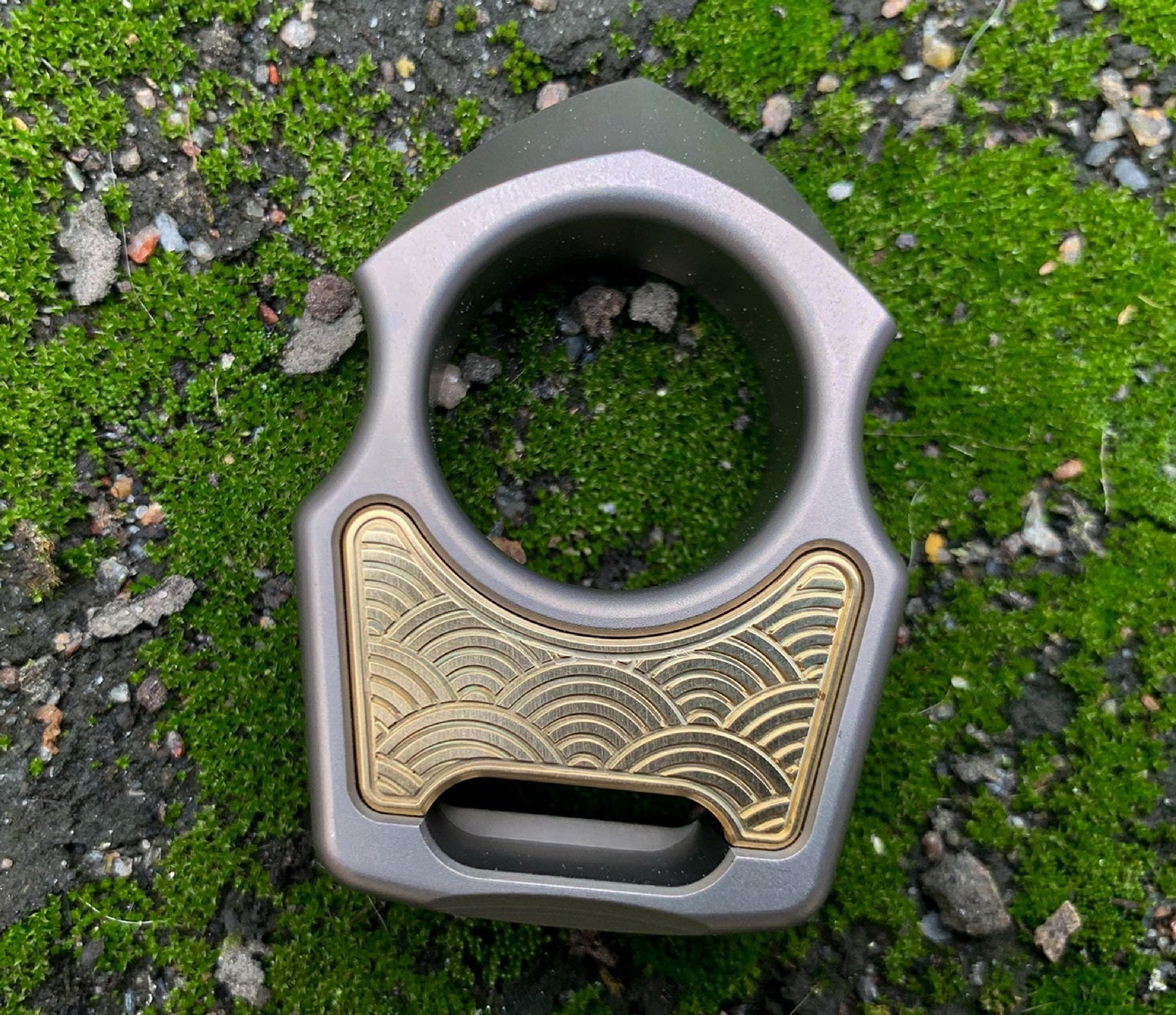 Brass Seigaiha Inlay for Swampy Custom Keychains