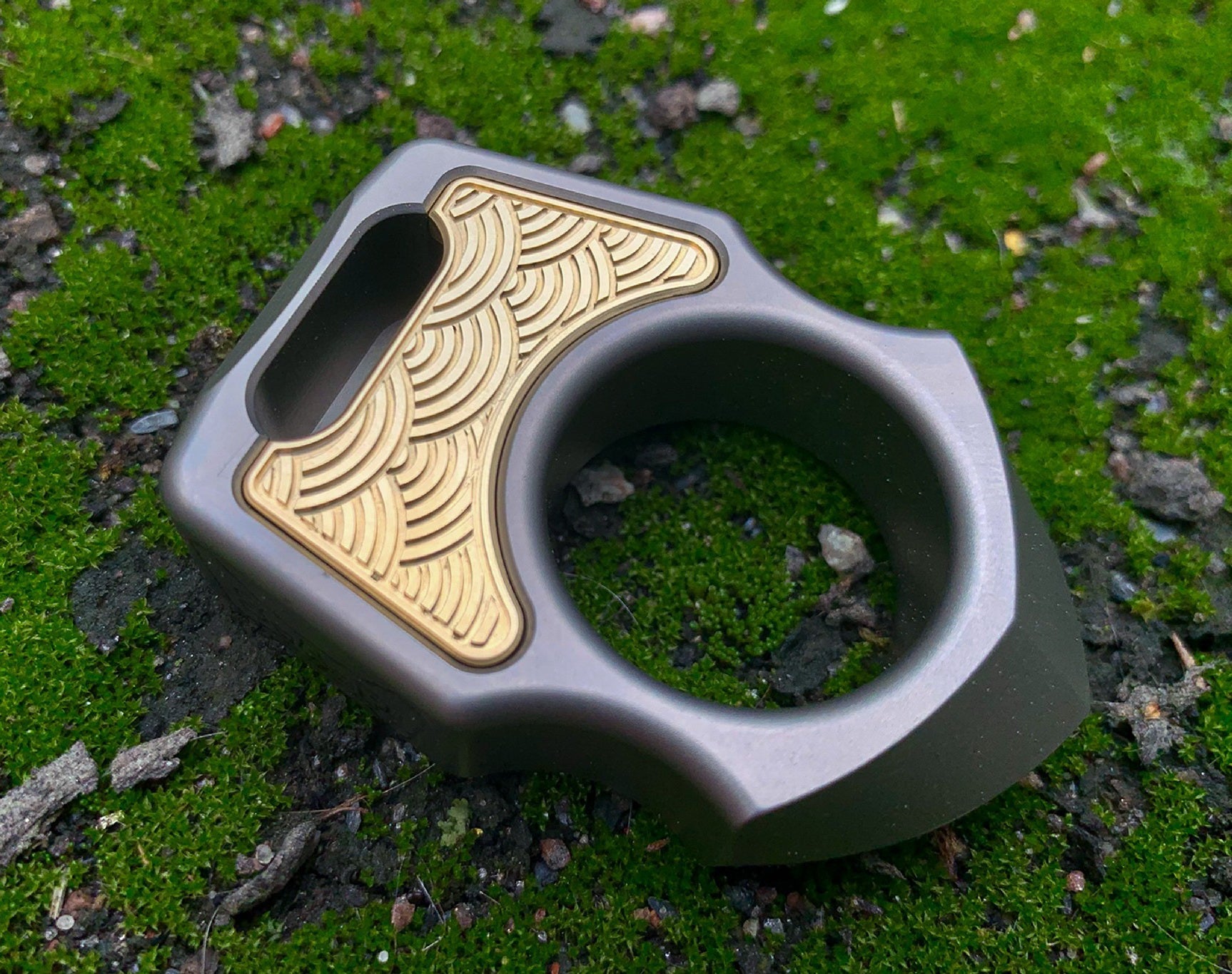 Brass Seigaiha Inlay for Swampy Custom Keychains