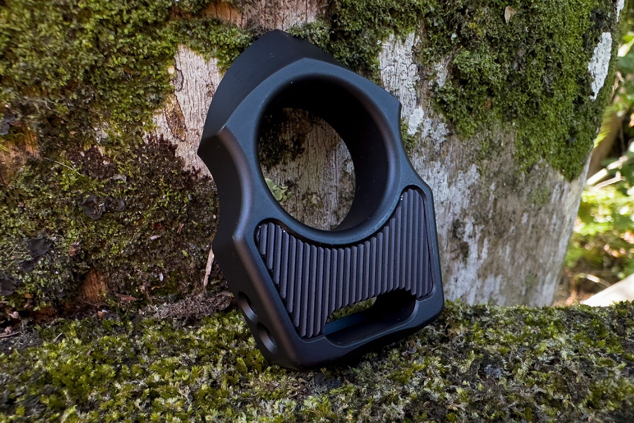 Aluminum Black Anodized Diagonal Lines Pattern Inlay for Swampy Custom Keychains