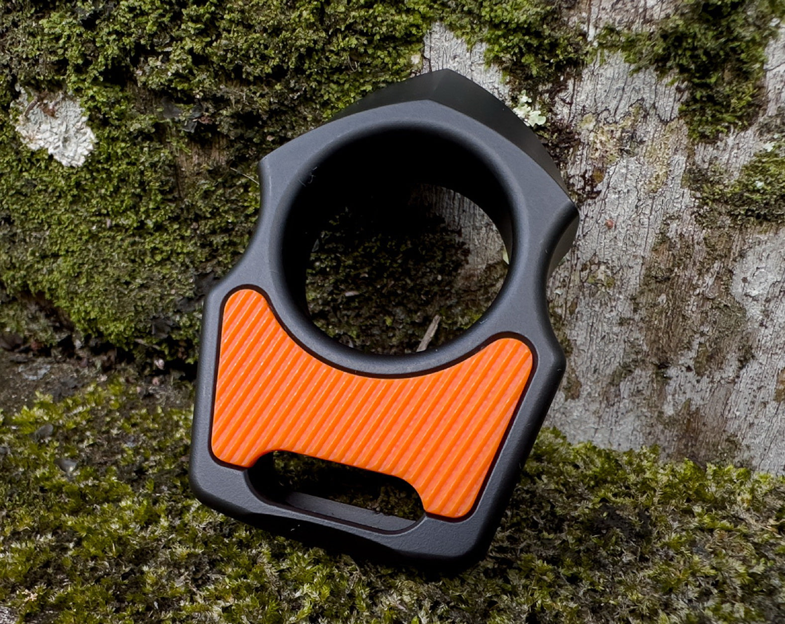 G-10 Orange Diagonal Lines Pattern Inlay for Swampy Custom Keychains