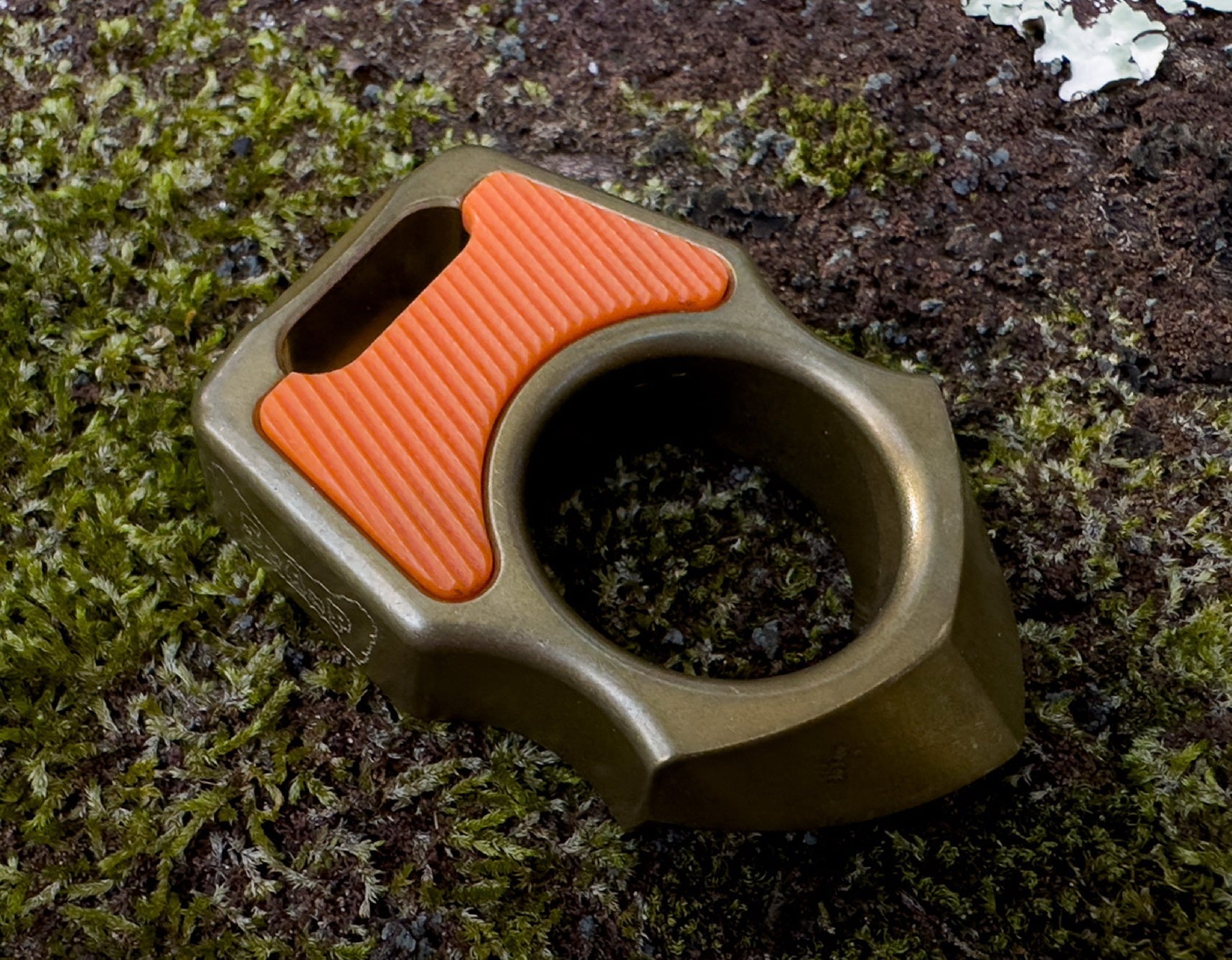 G-10 Orange Diagonal Lines Pattern Inlay for Swampy Custom Keychains