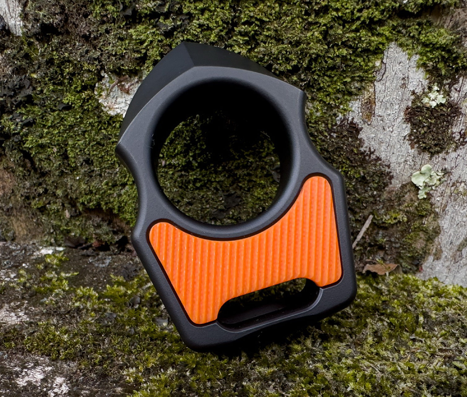 G-10 Orange Diagonal Lines Pattern Inlay for Swampy Custom Keychains