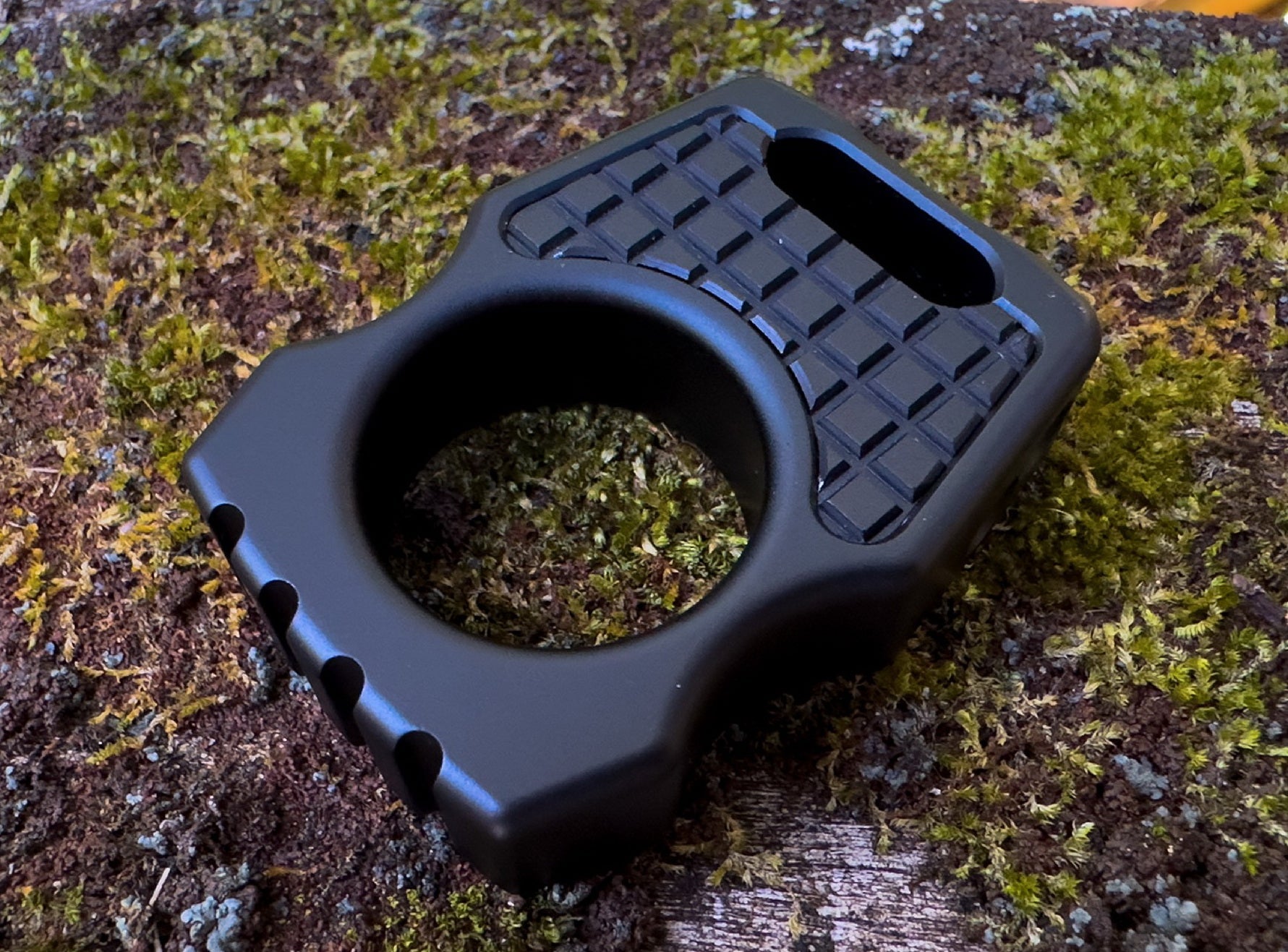 Aluminum Black Anodized Frag Pattern Inlay for Swampy Custom Keychains