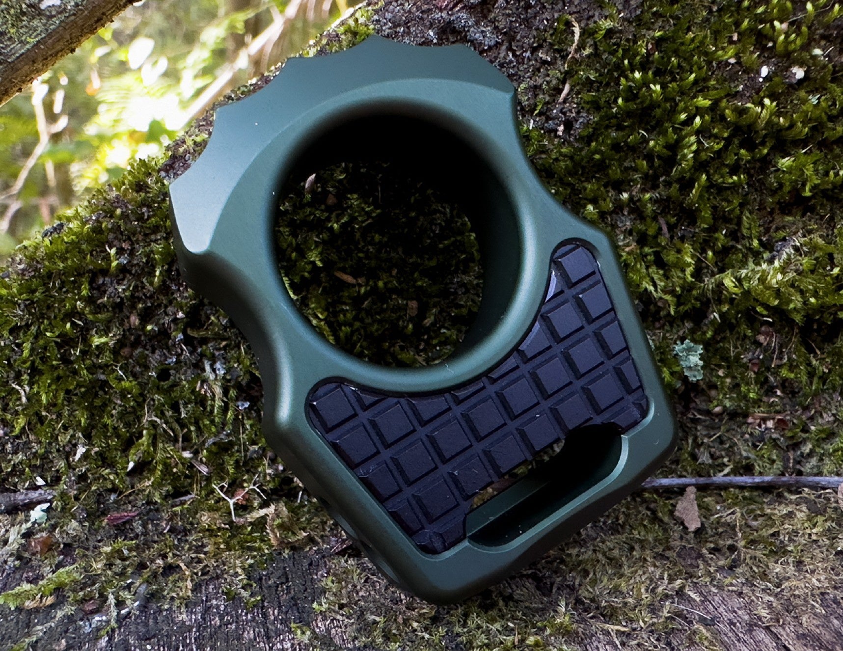 Aluminum Black Anodized Frag Pattern Inlay for Swampy Custom Keychains