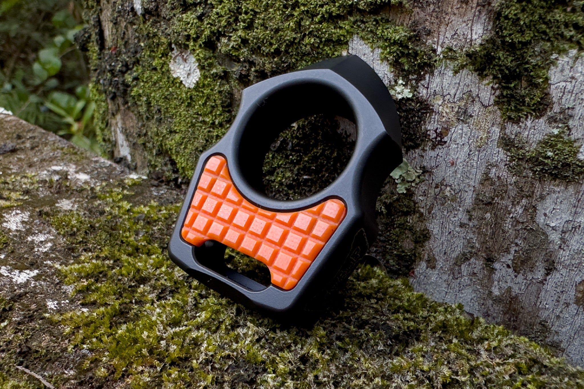G-10 Orange Frag Pattern Inlay for Swampy Custom Keychains