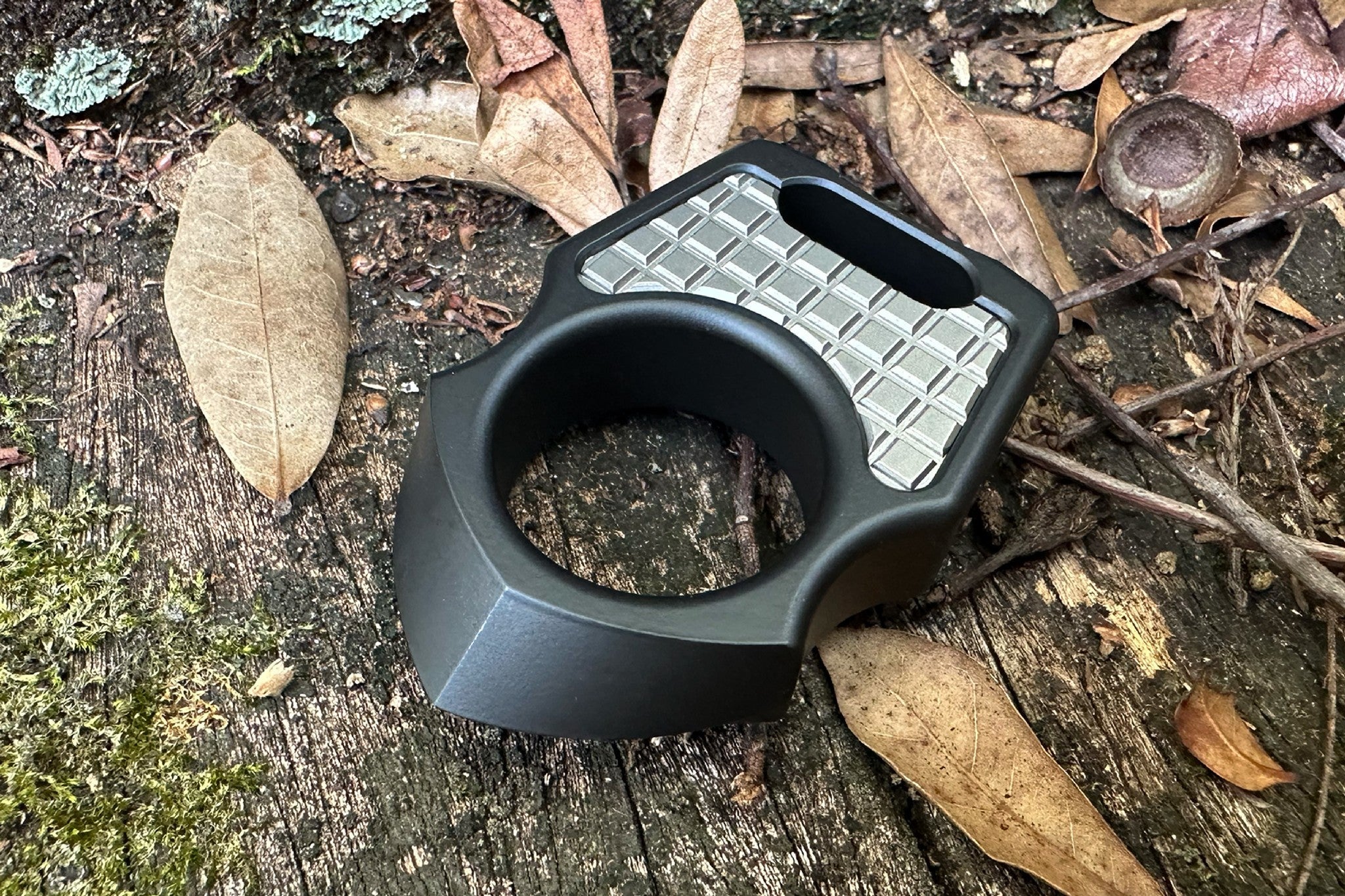 Titanium Sandblasted Frag Pattern Inlay for Swampy Custom Keychains