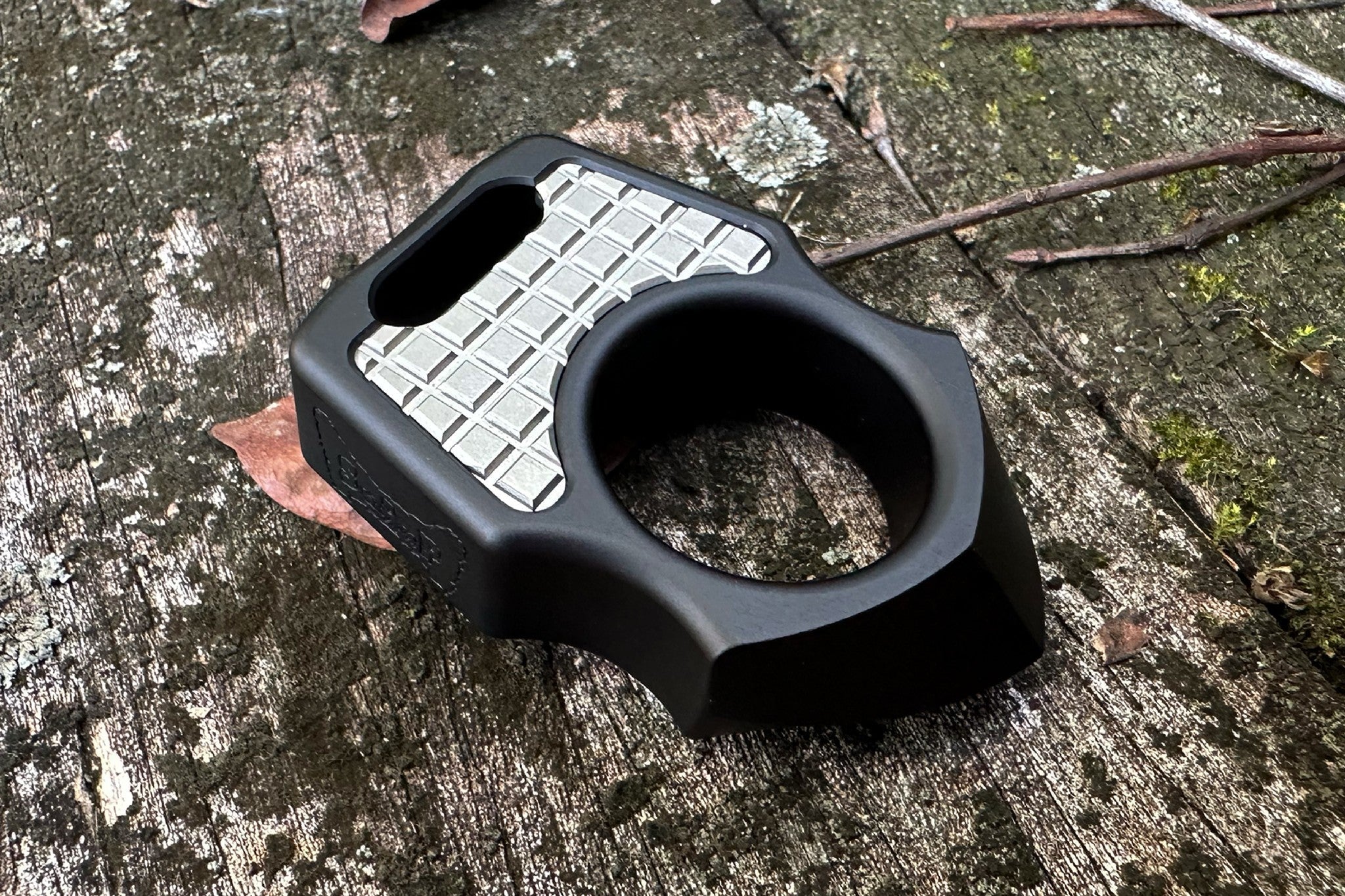 Titanium Sandblasted Frag Pattern Inlay for Swampy Custom Keychains