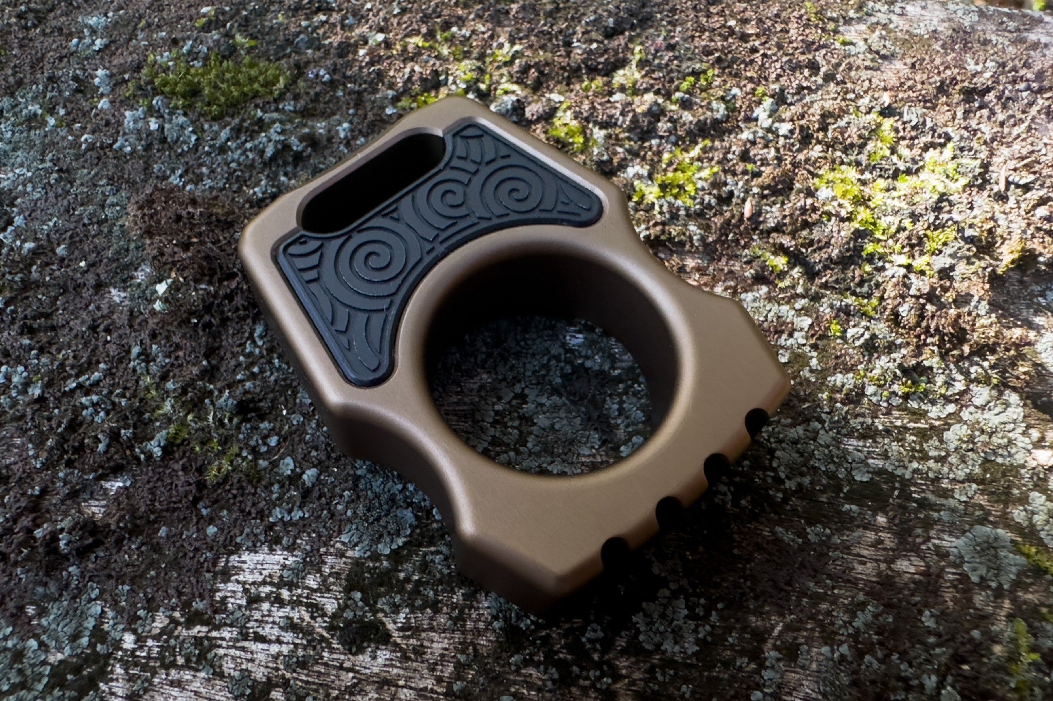 Aluminum Black Anodized Japanese Pattern Inlay for Swampy Custom Keychains