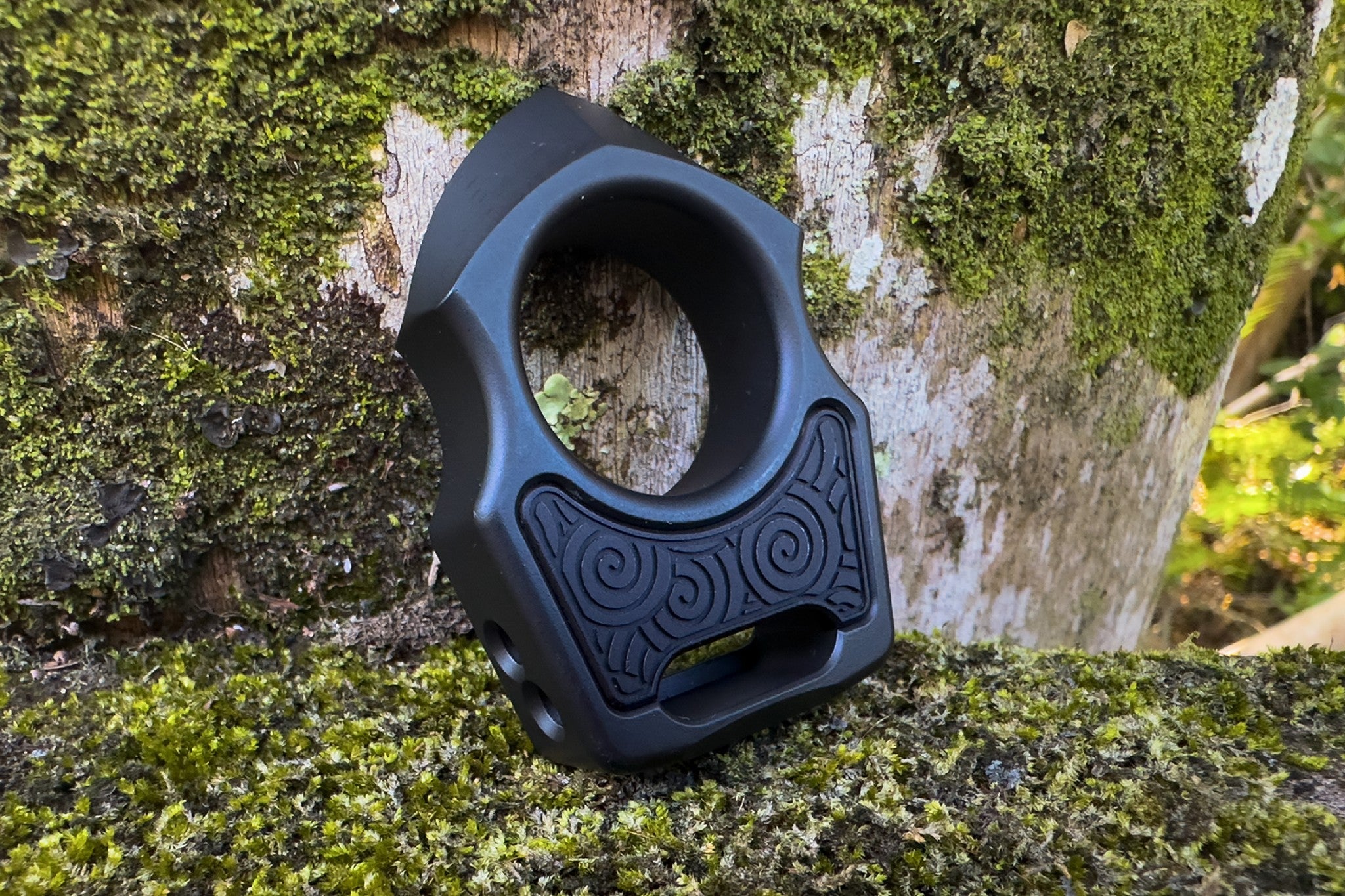 Aluminum Black Anodized Japanese Pattern Inlay for Swampy Custom Keychains