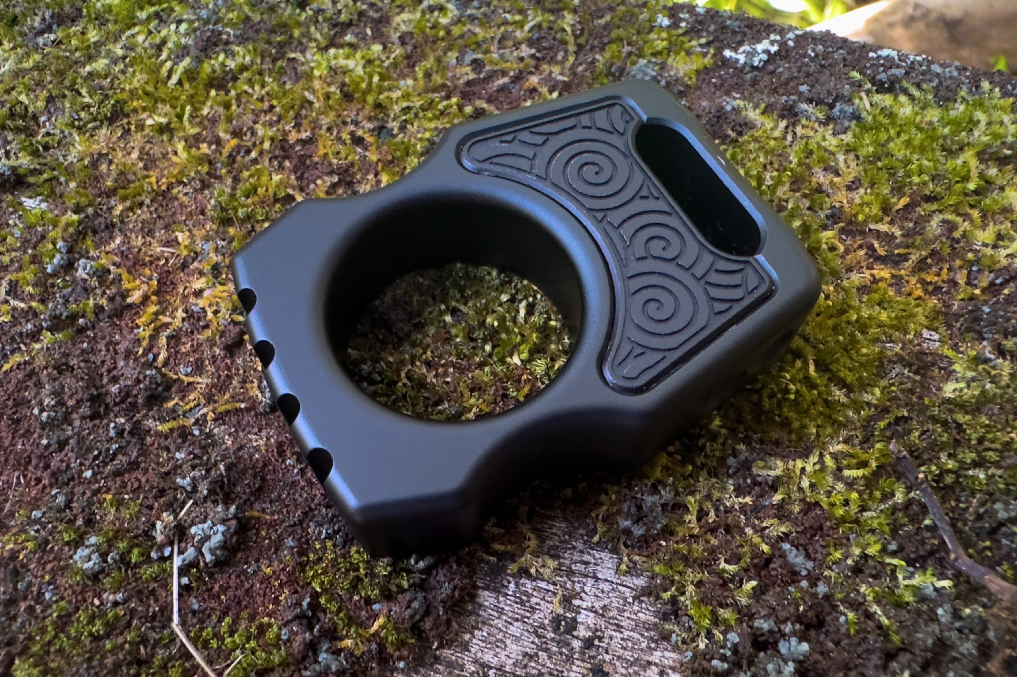 Aluminum Black Anodized Japanese Pattern Inlay for Swampy Custom Keychains