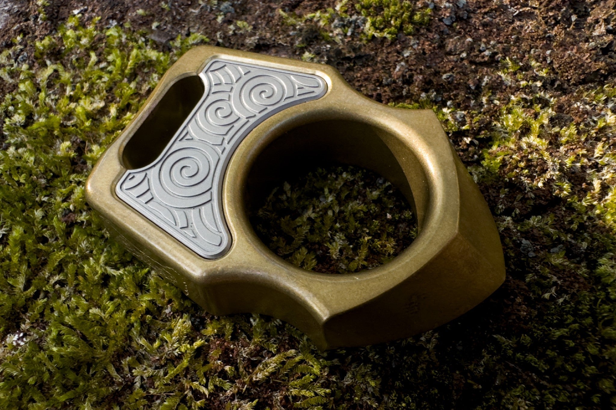 Titanium Sandblasted Japanese Pattern Inlay for Swampy Custom Keychains