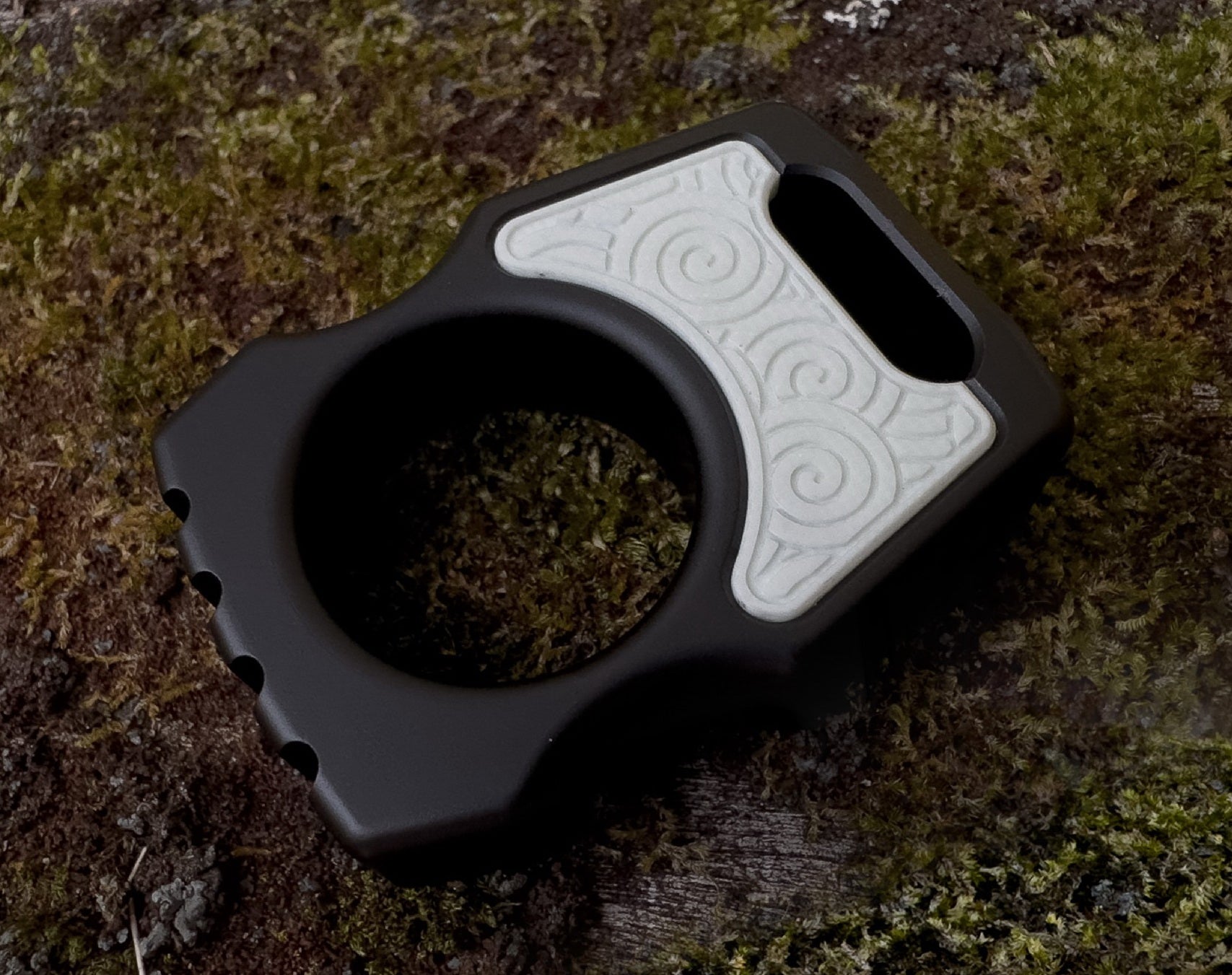 G-10 White Japanese Pattern Inlay for Swampy Custom Keychains