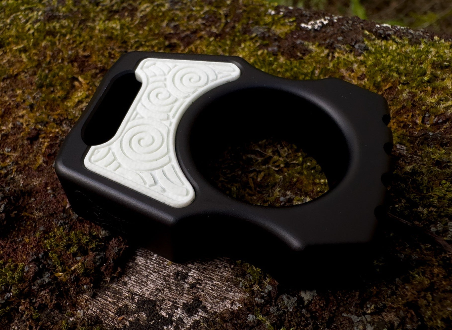 G-10 White Japanese Pattern Inlay for Swampy Custom Keychains