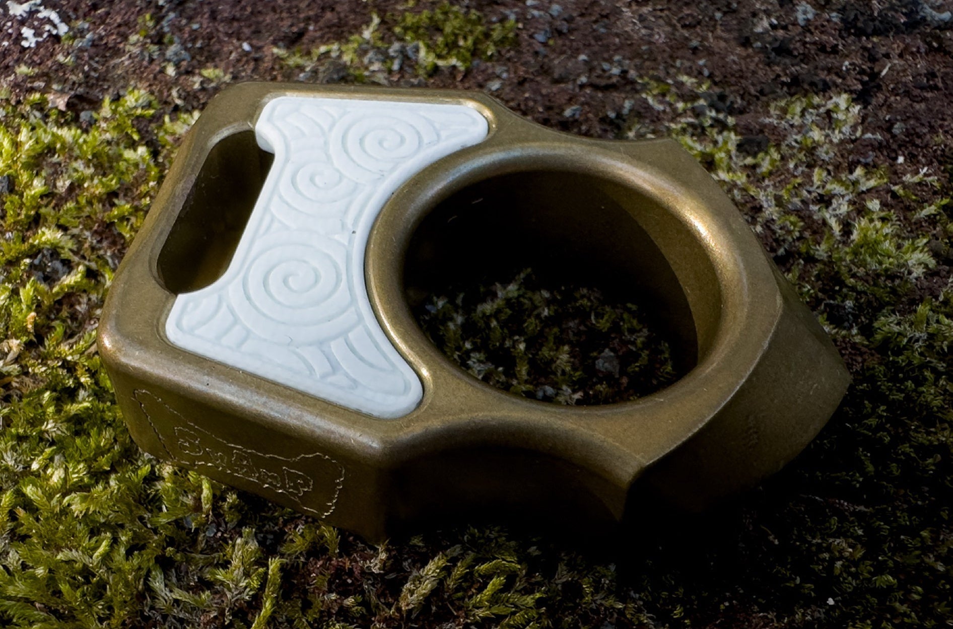 G-10 White Japanese Pattern Inlay for Swampy Custom Keychains