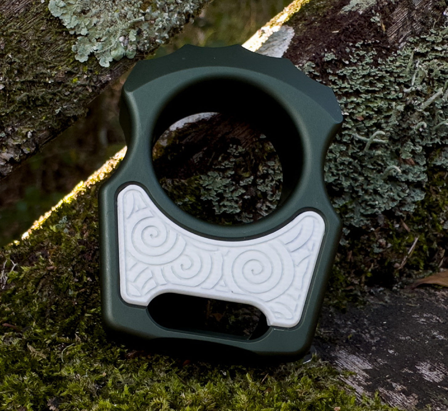 G-10 White Japanese Pattern Inlay for Swampy Custom Keychains