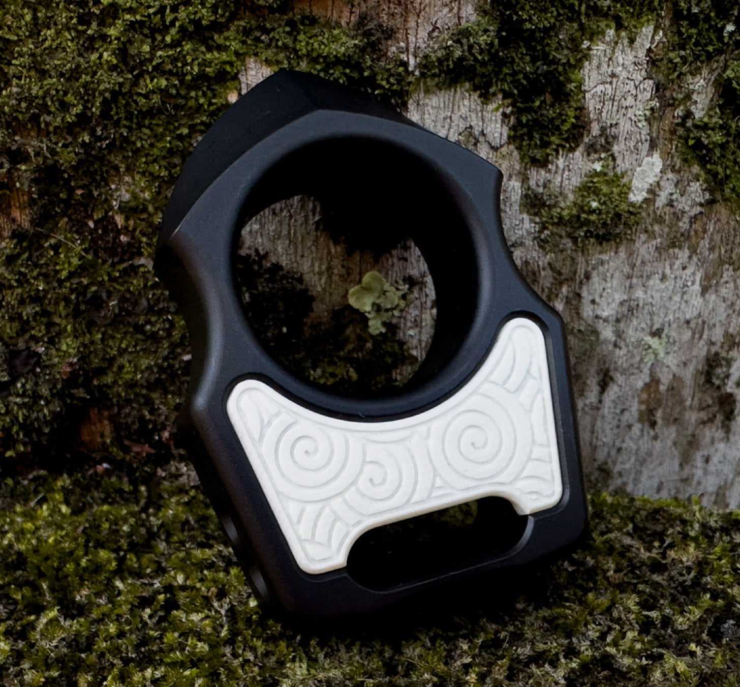 G-10 White Japanese Pattern Inlay for Swampy Custom Keychains