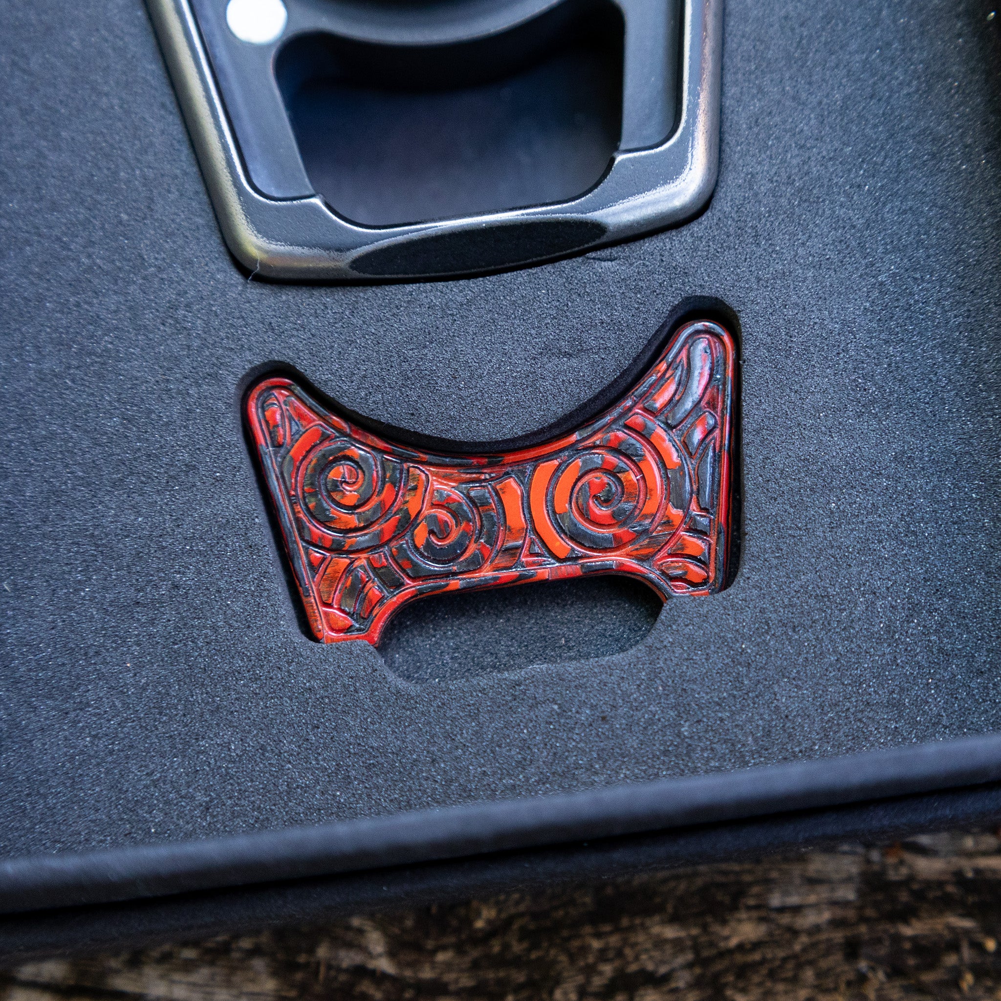Carbon Fiber Lava Flow Japanese Pattern Inlay for Swampy Custom Keychains