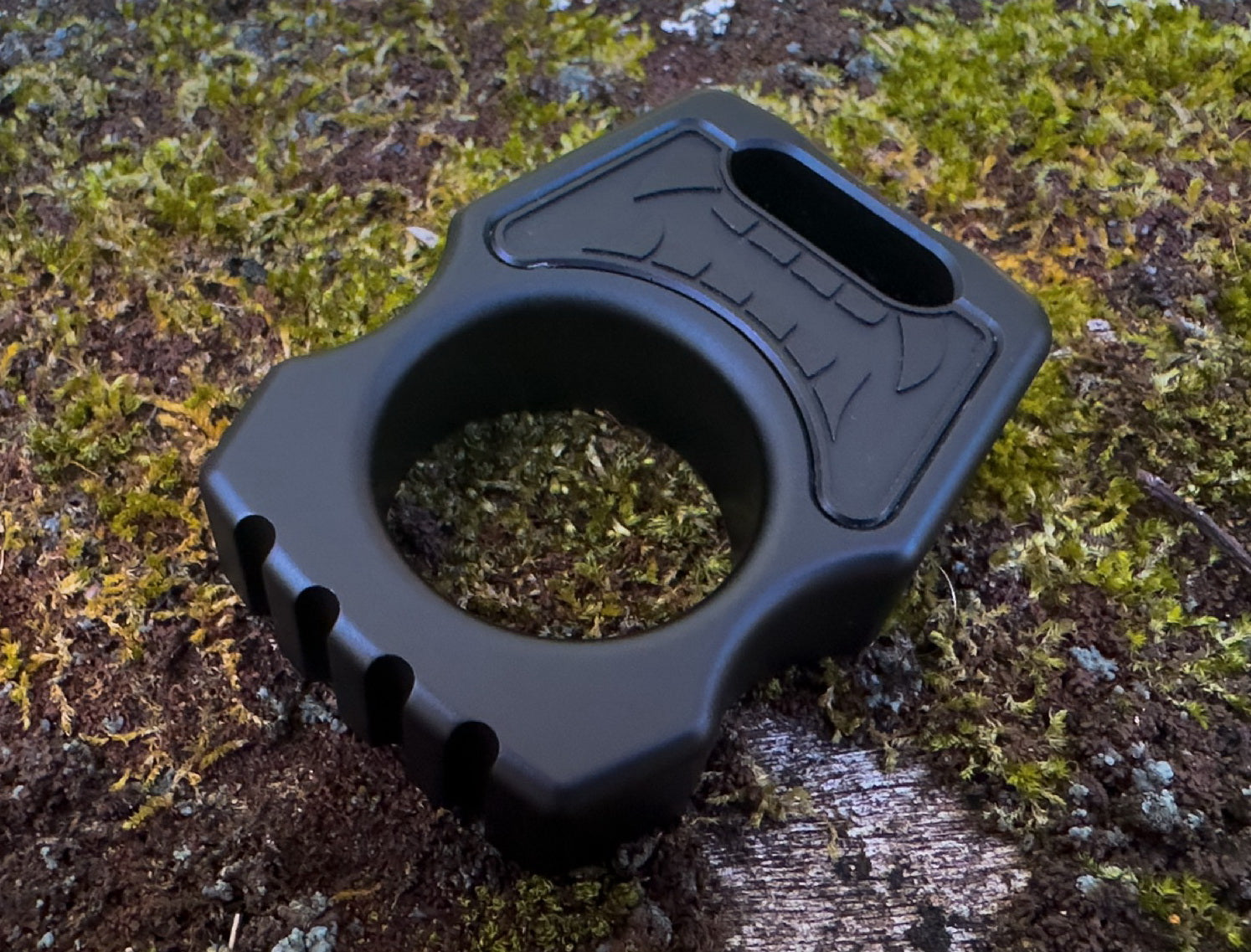 Aluminum Black Anodized Mengu Mempo Inlay for Swampy Custom Keychains