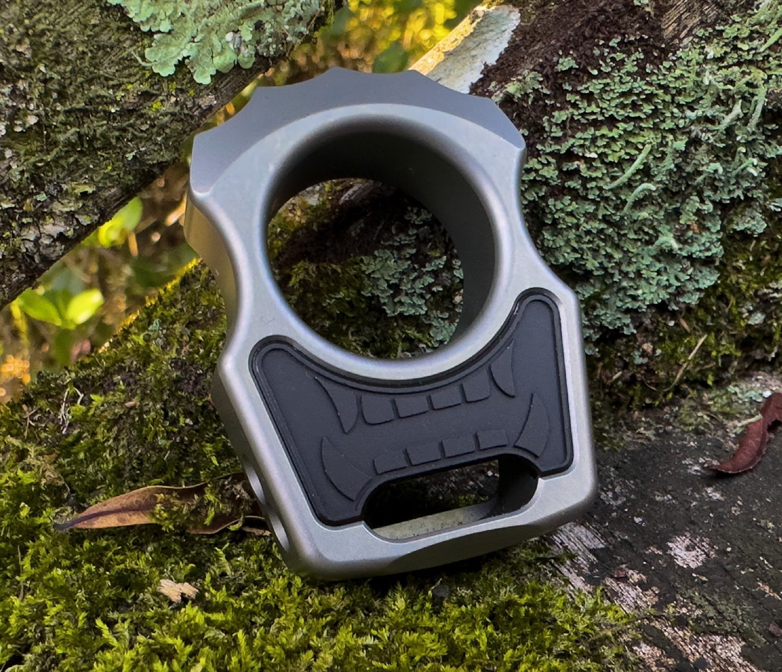 Aluminum Black Anodized Mengu Mempo Inlay for Swampy Custom Keychains