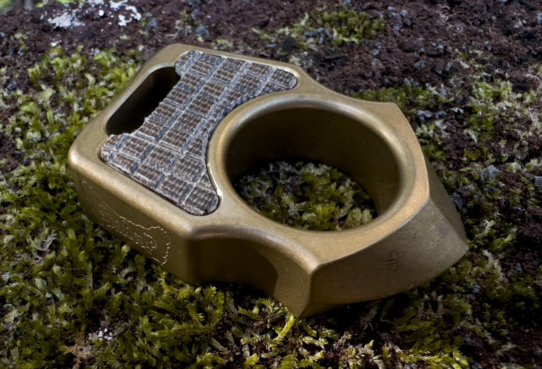 OD Green Canvas Micarta Frag Pattern Inlay for Swampy Custom Keychains