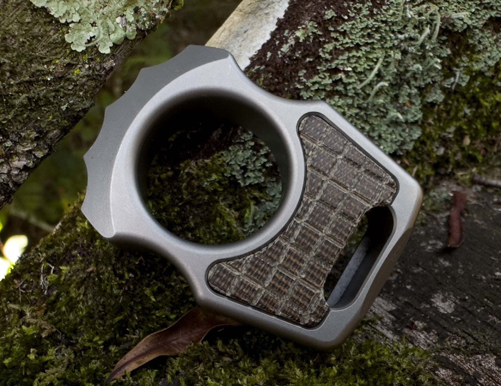 OD Green Canvas Micarta Frag Pattern Inlay for Swampy Custom Keychains