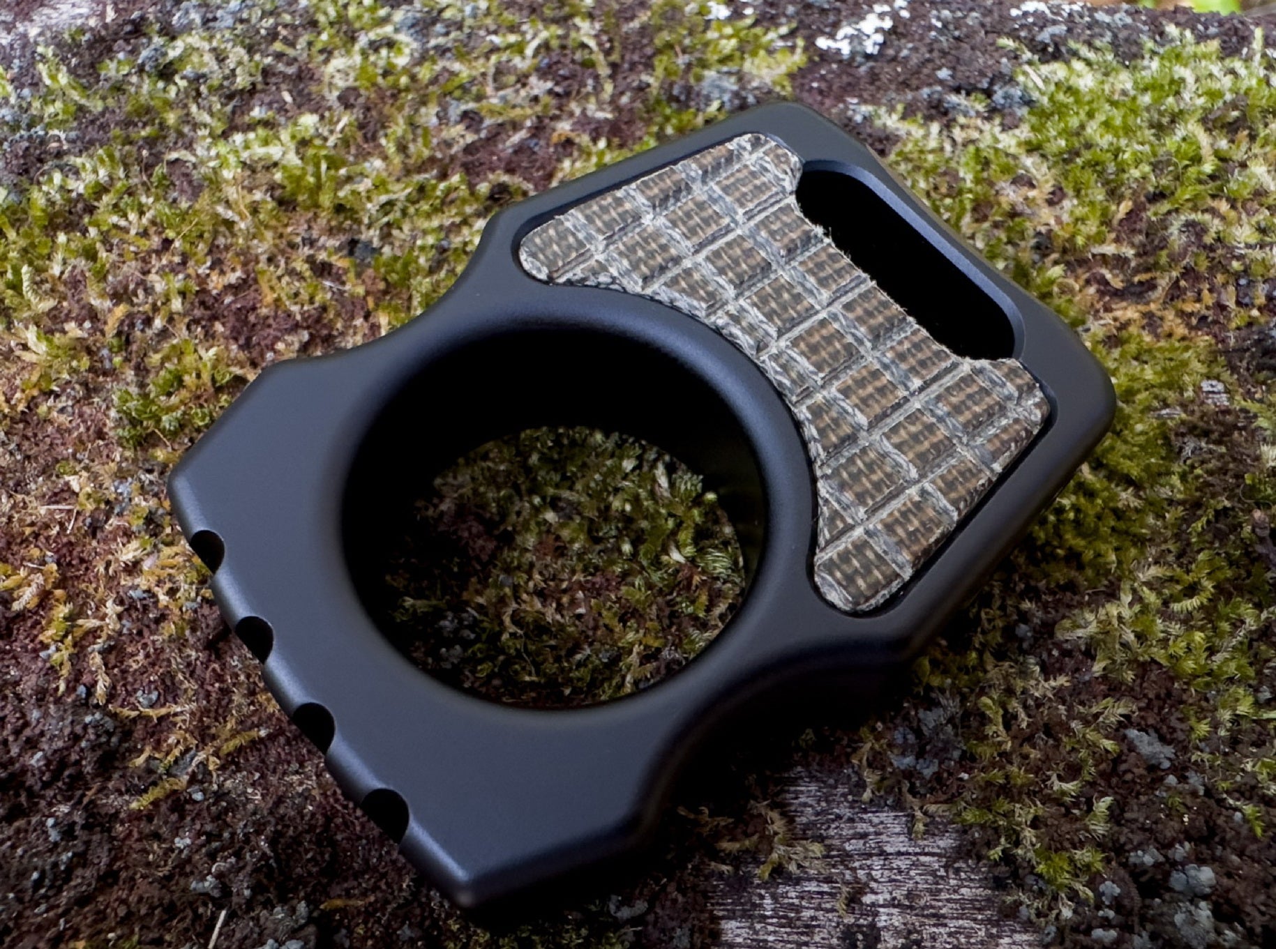 OD Green Canvas Micarta Frag Pattern Inlay for Swampy Custom Keychains