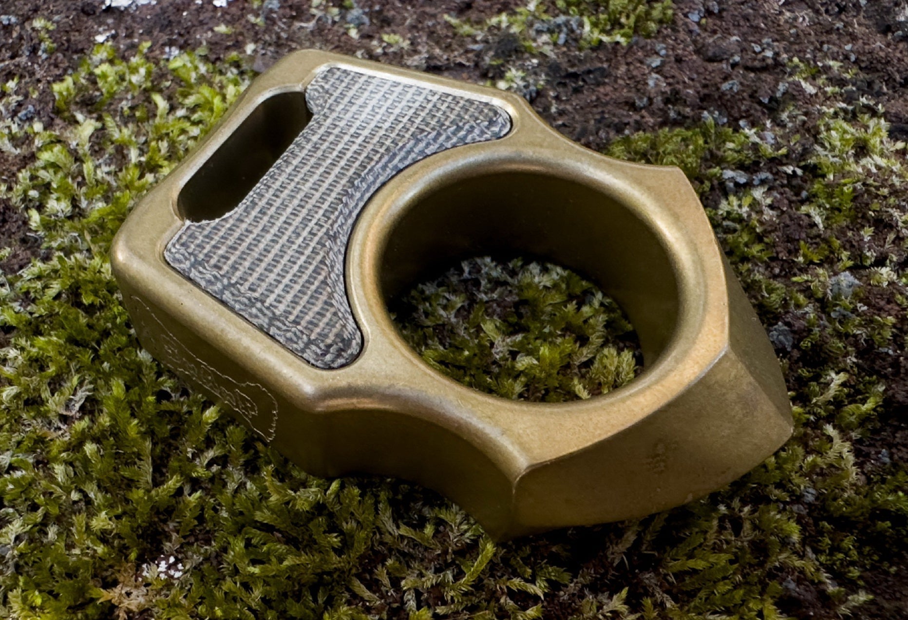 OD Green Canvas Micarta Inlay for Swampy Custom Keychains