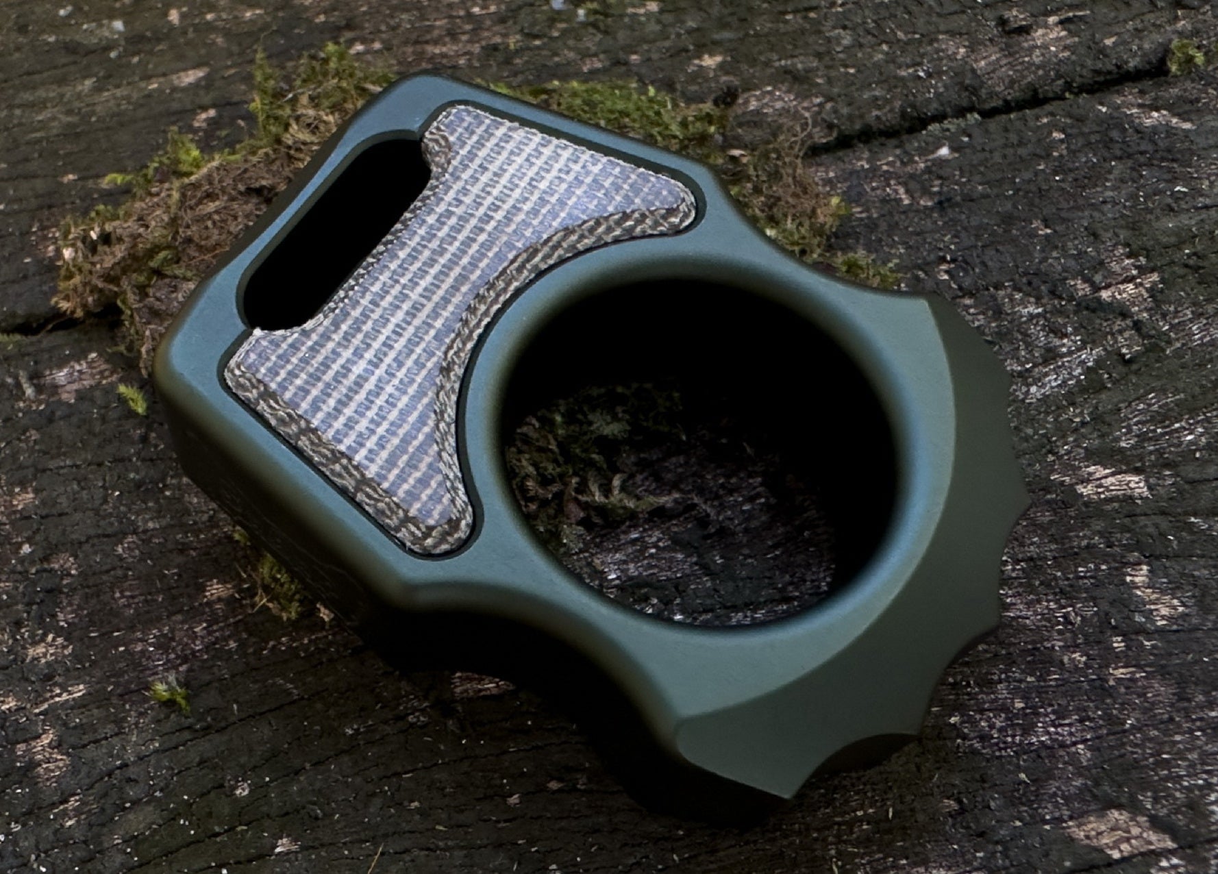 OD Green Canvas Micarta Inlay for Swampy Custom Keychains