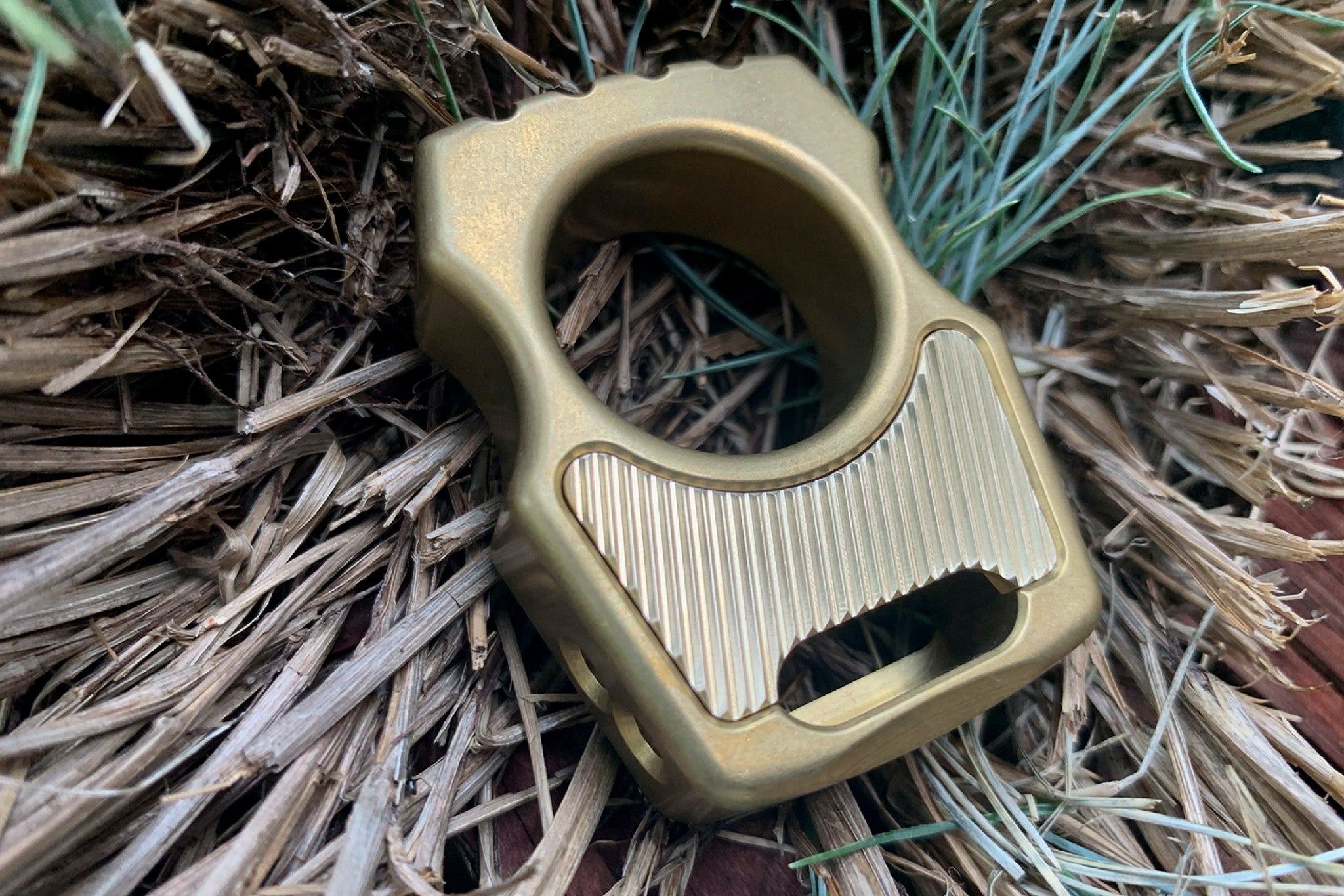 Brass Diagonal Lines Pattern Inlay for Swampy Custom Keychains