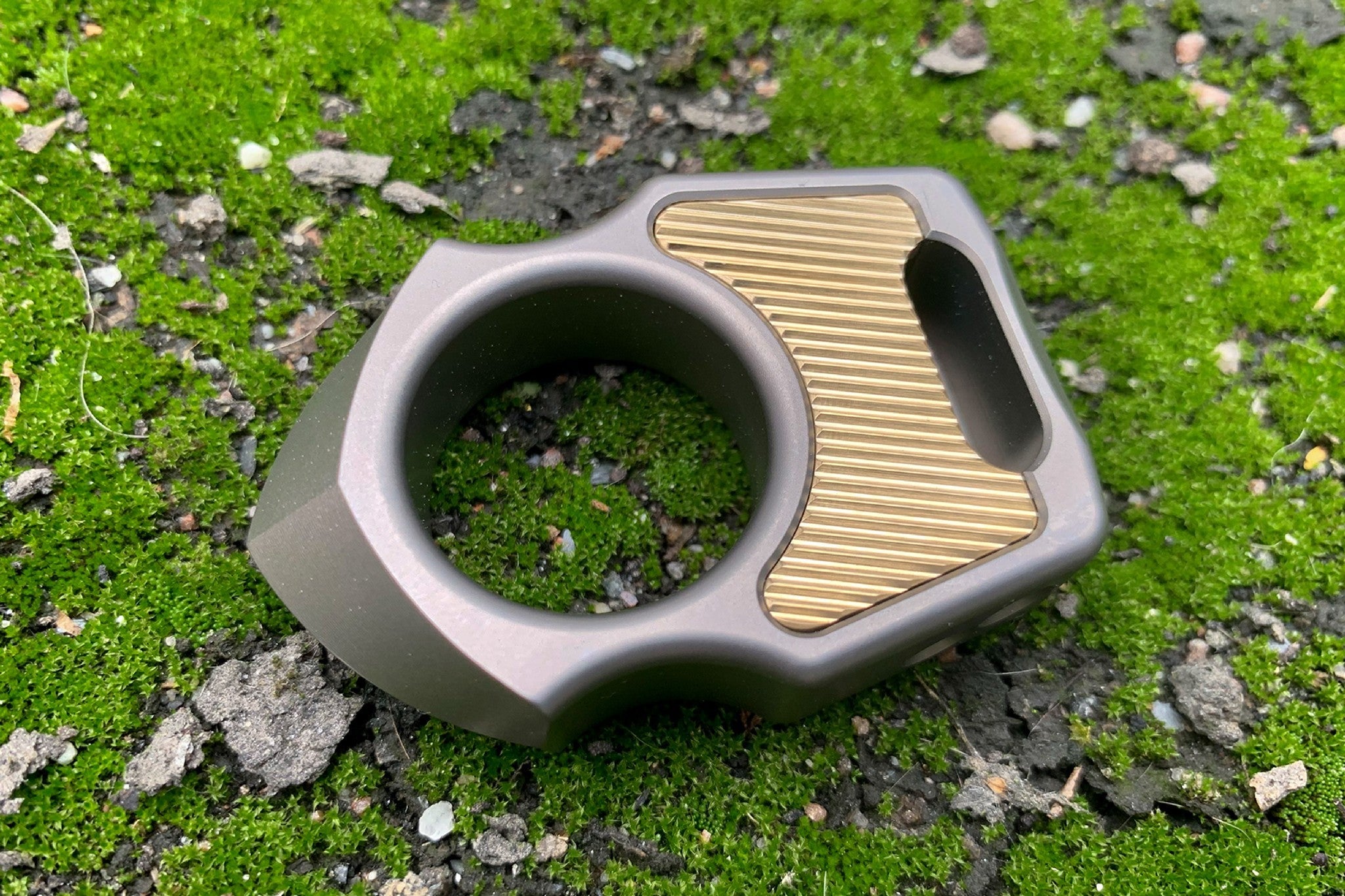 Brass Diagonal Lines Pattern Inlay for Swampy Custom Keychains