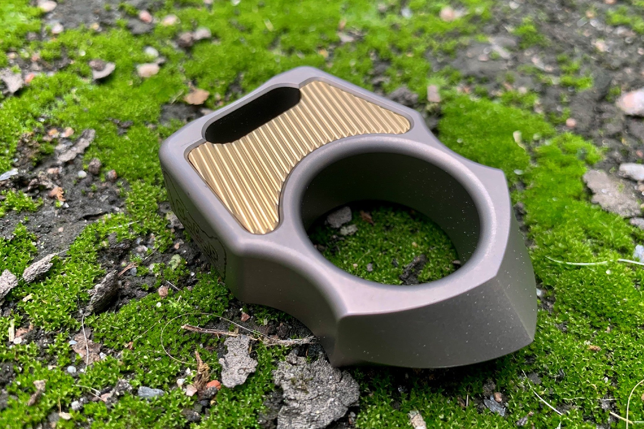 Brass Diagonal Lines Pattern Inlay for Swampy Custom Keychains