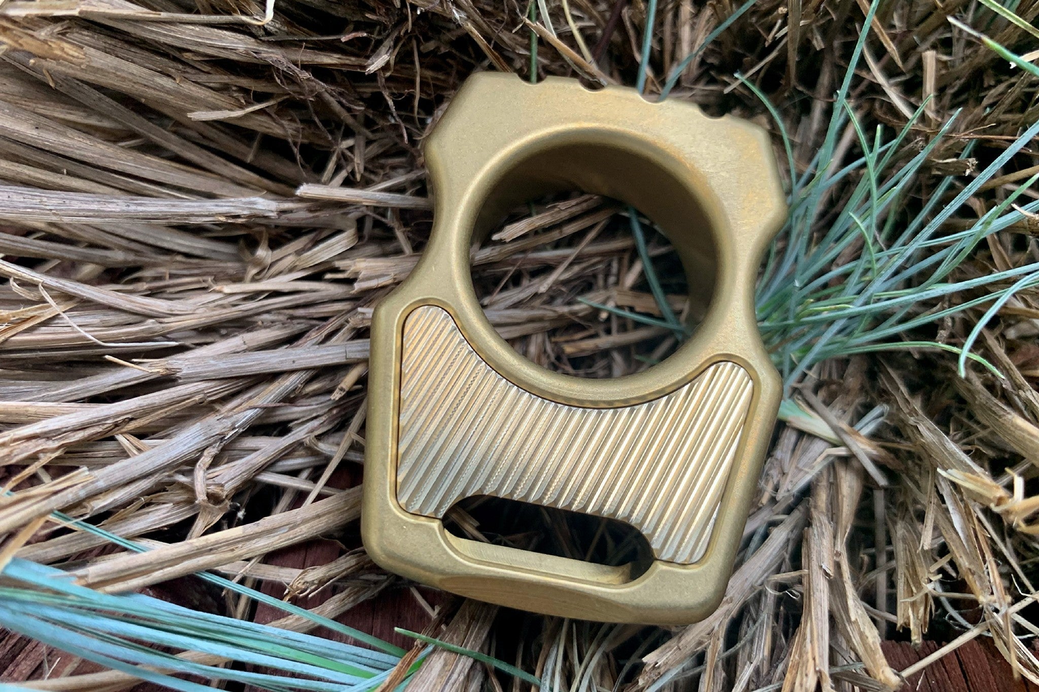 Brass Diagonal Lines Pattern Inlay for Swampy Custom Keychains