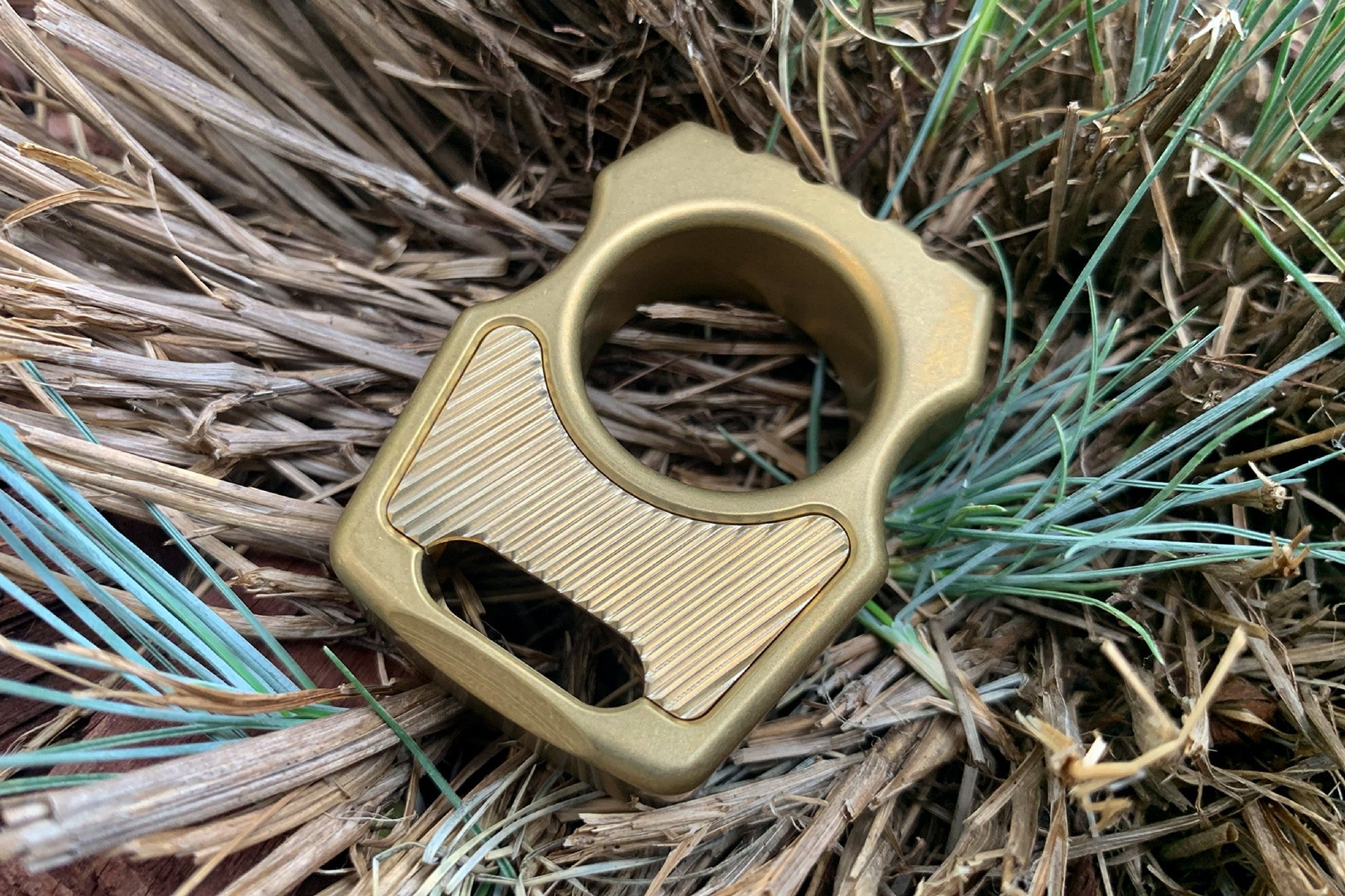 Brass Diagonal Lines Pattern Inlay for Swampy Custom Keychains