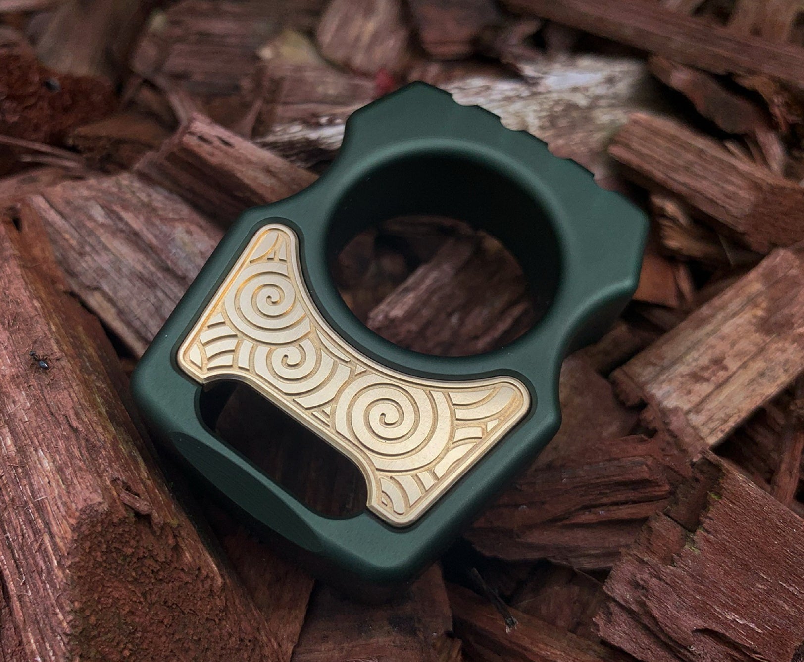 Brass Japanese Pattern Inlay for Swampy Custom Keychains