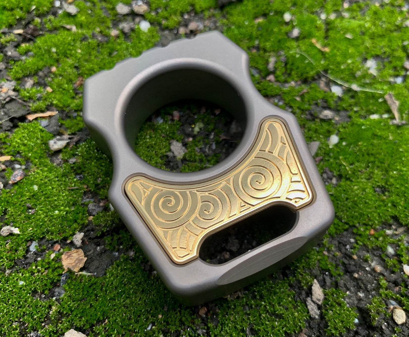 Brass Japanese Pattern Inlay for Swampy Custom Keychains