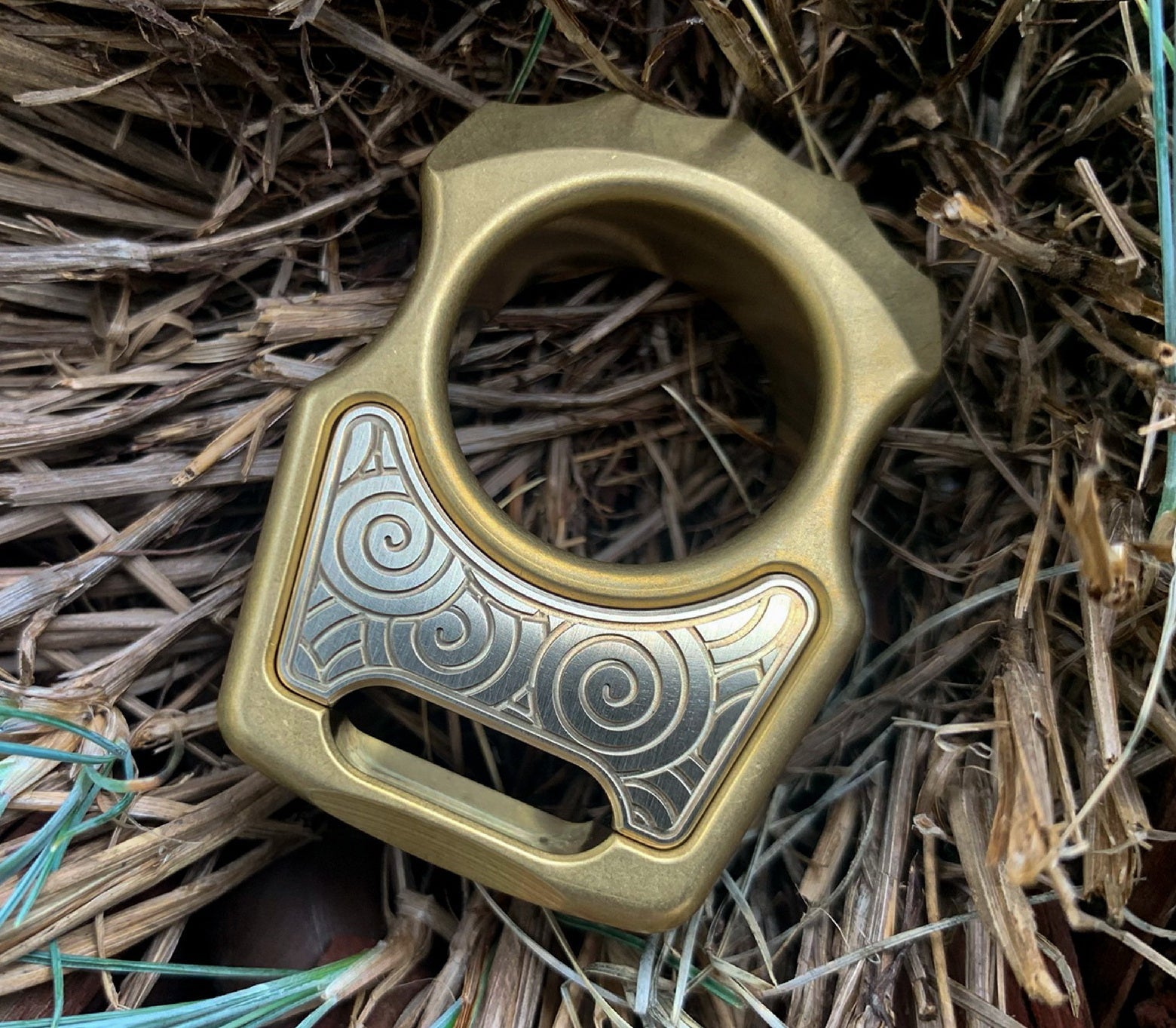 Brass Japanese Pattern Inlay for Swampy Custom Keychains