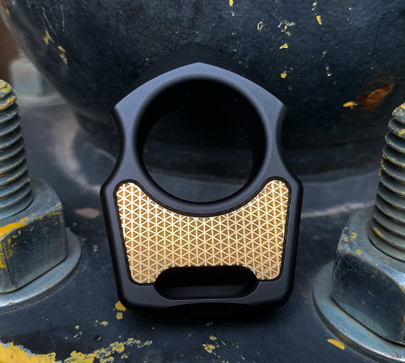 Brass Triangle Pattern Inlay for Swampy Custom Keychains