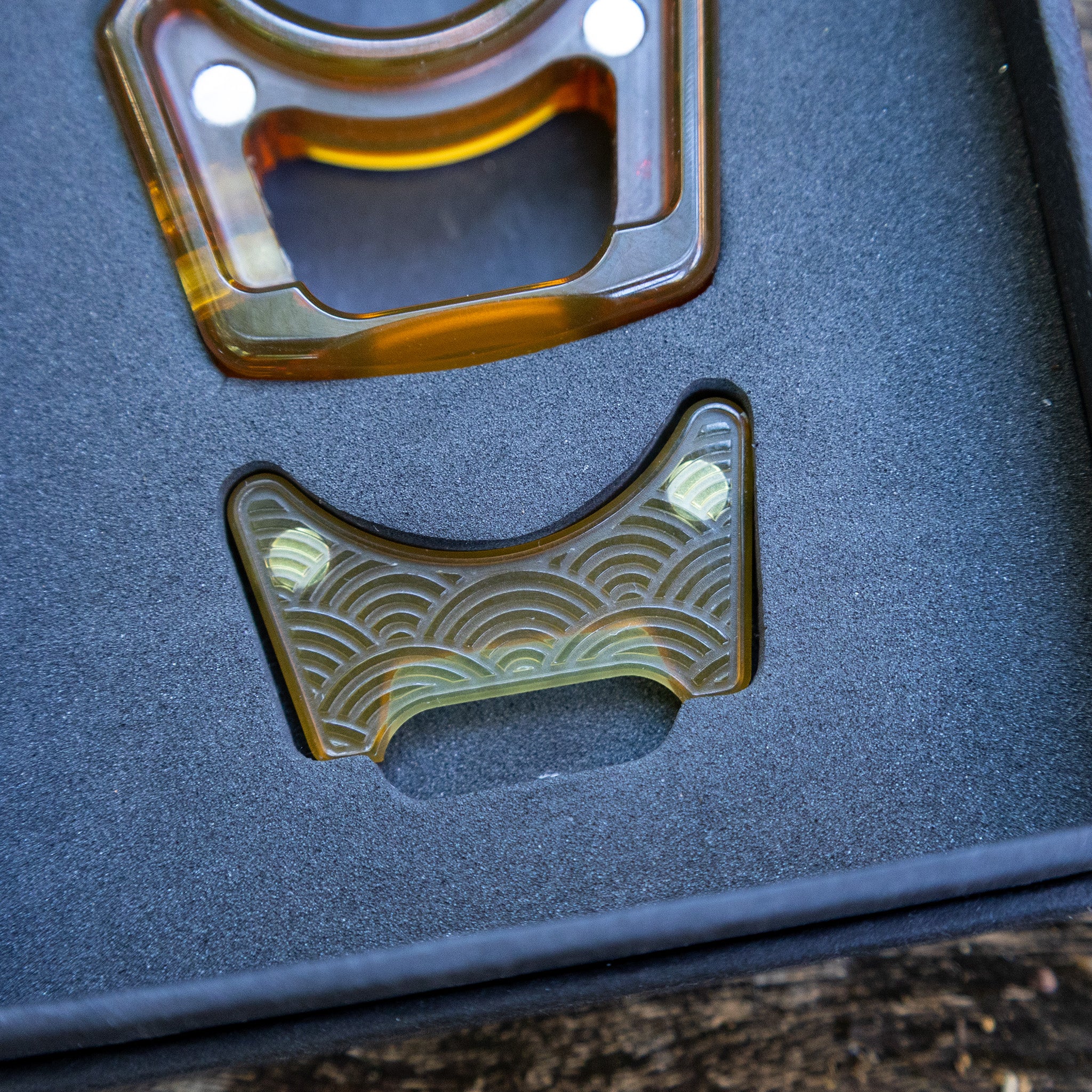Ultem Seigaiha Inlay for Custom Keychains