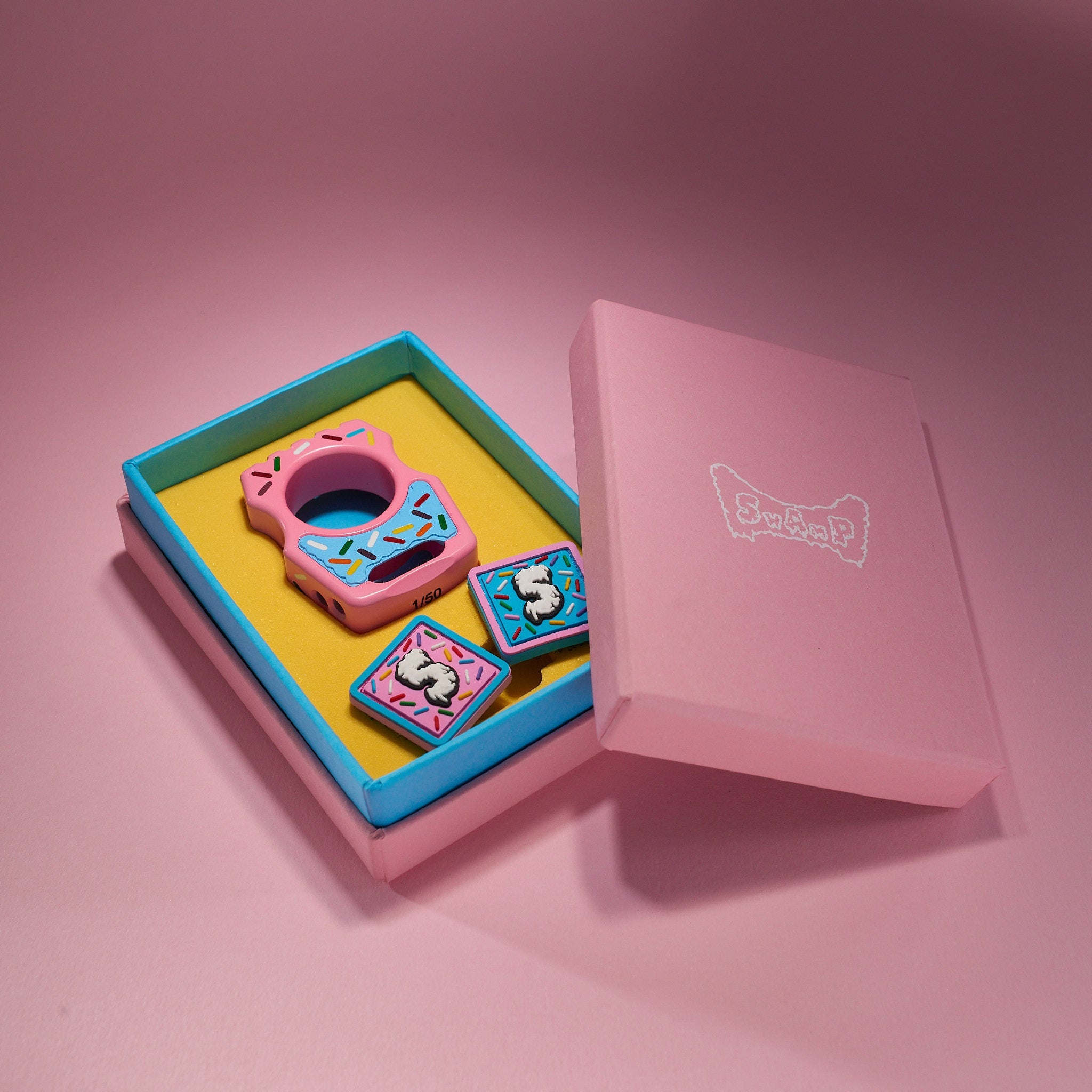 Swampy Whale Dessert Warrior Titanium Bottle Opener Keychain Cerakote Pink