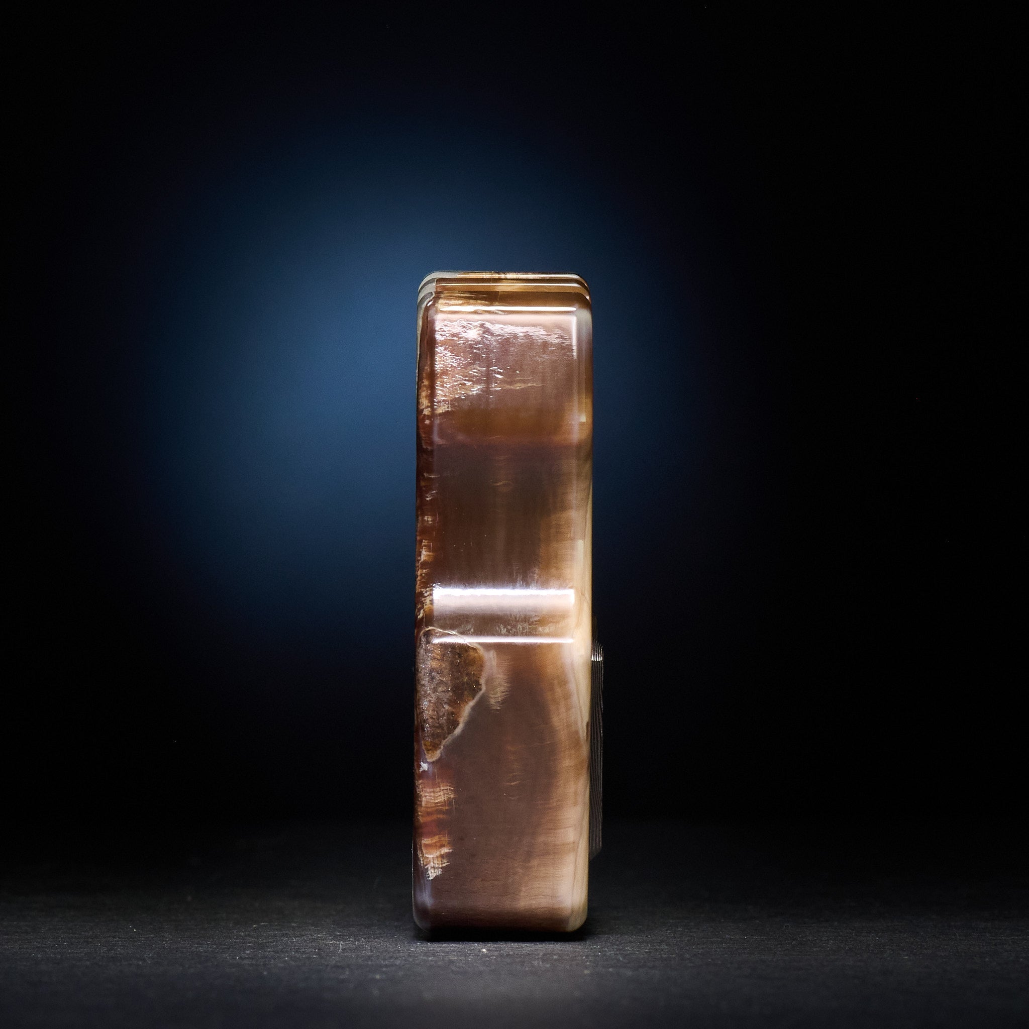 Stabilized Anancus Tusk β Swampy Whale EDC Keychain & CopperMai Damascus Raindrop Inlay