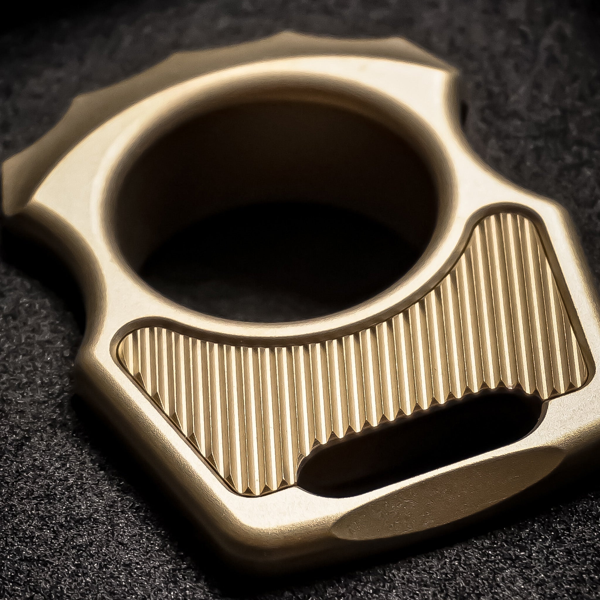 Set of Brass Swampy Alligator EDC Keychain & Replaceable Brass Diagonal Lines Pattern Inlay