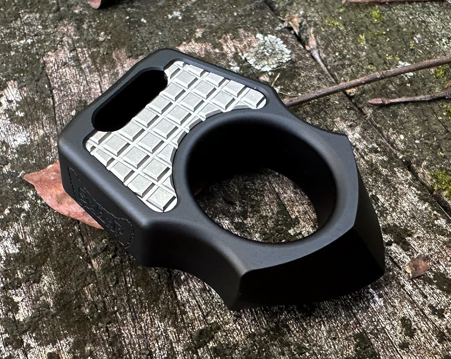 Semi-Custom Aluminum Bottle Opener Keychain Swampy Shark Black