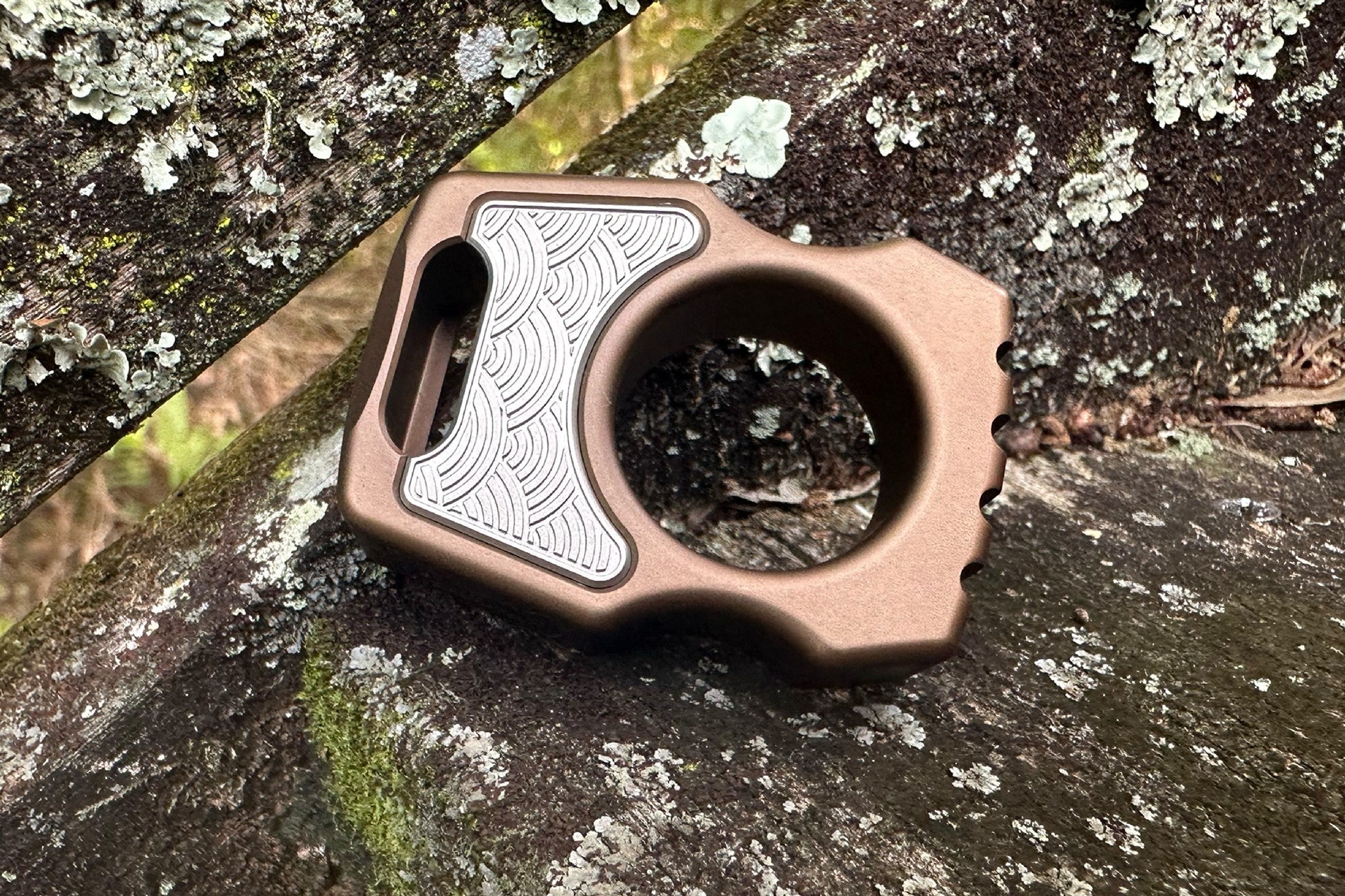 Aluminum Men's and Women's Bronze Anodized Single Finger Brass Knuckles Swampy Whale 2