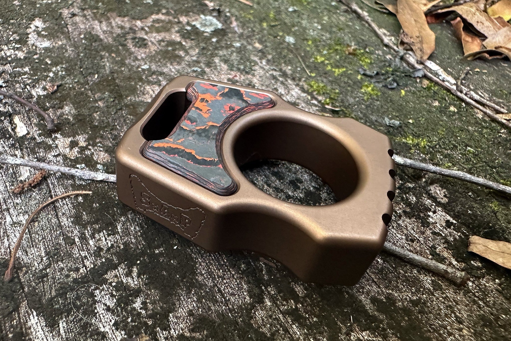 Semi-Custom Aluminum Bottle Opener Keychain Swampy Whale Bronze Anodized